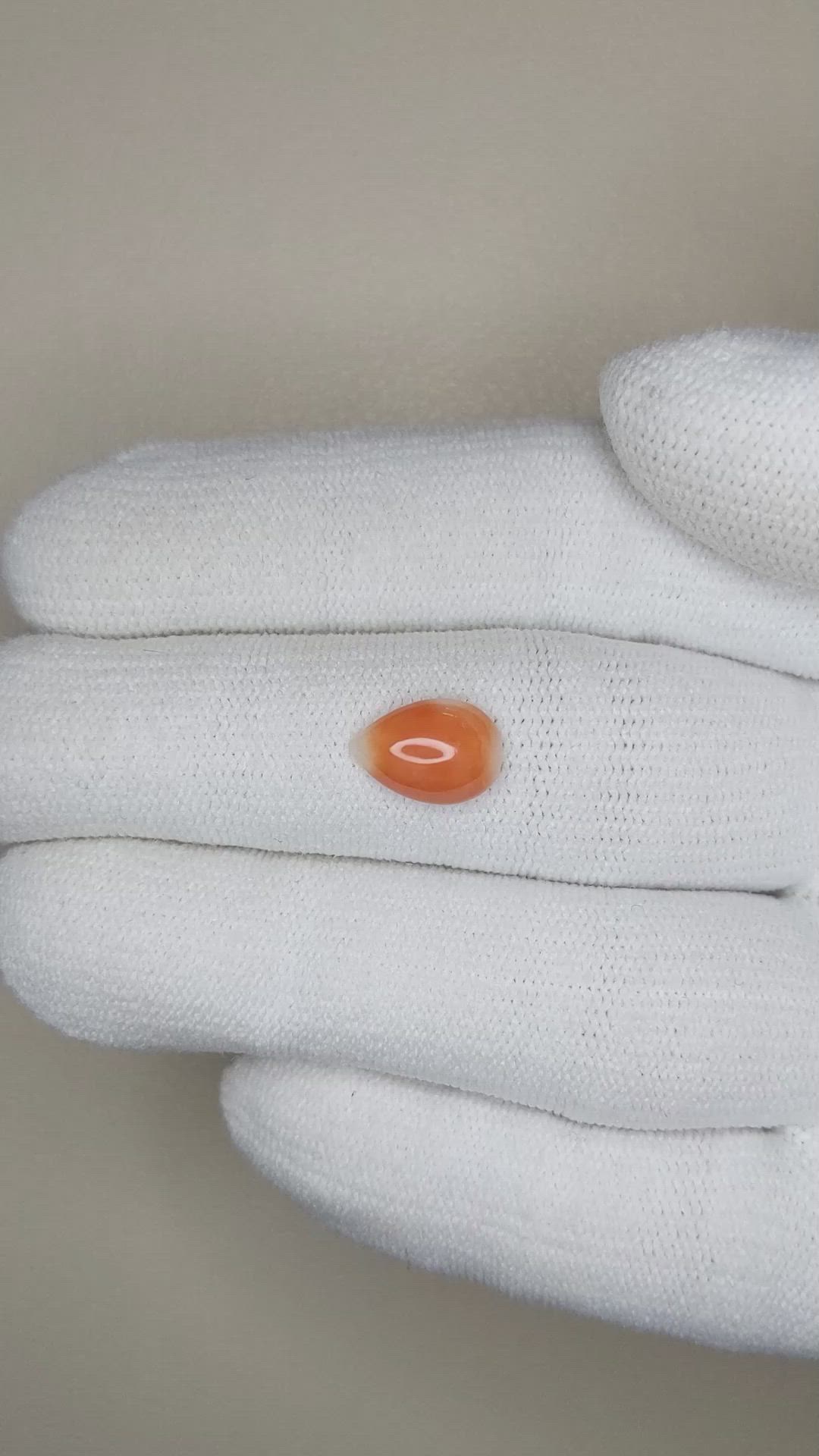 1.41 Ct. Cabochon Coral from Italy Size Video