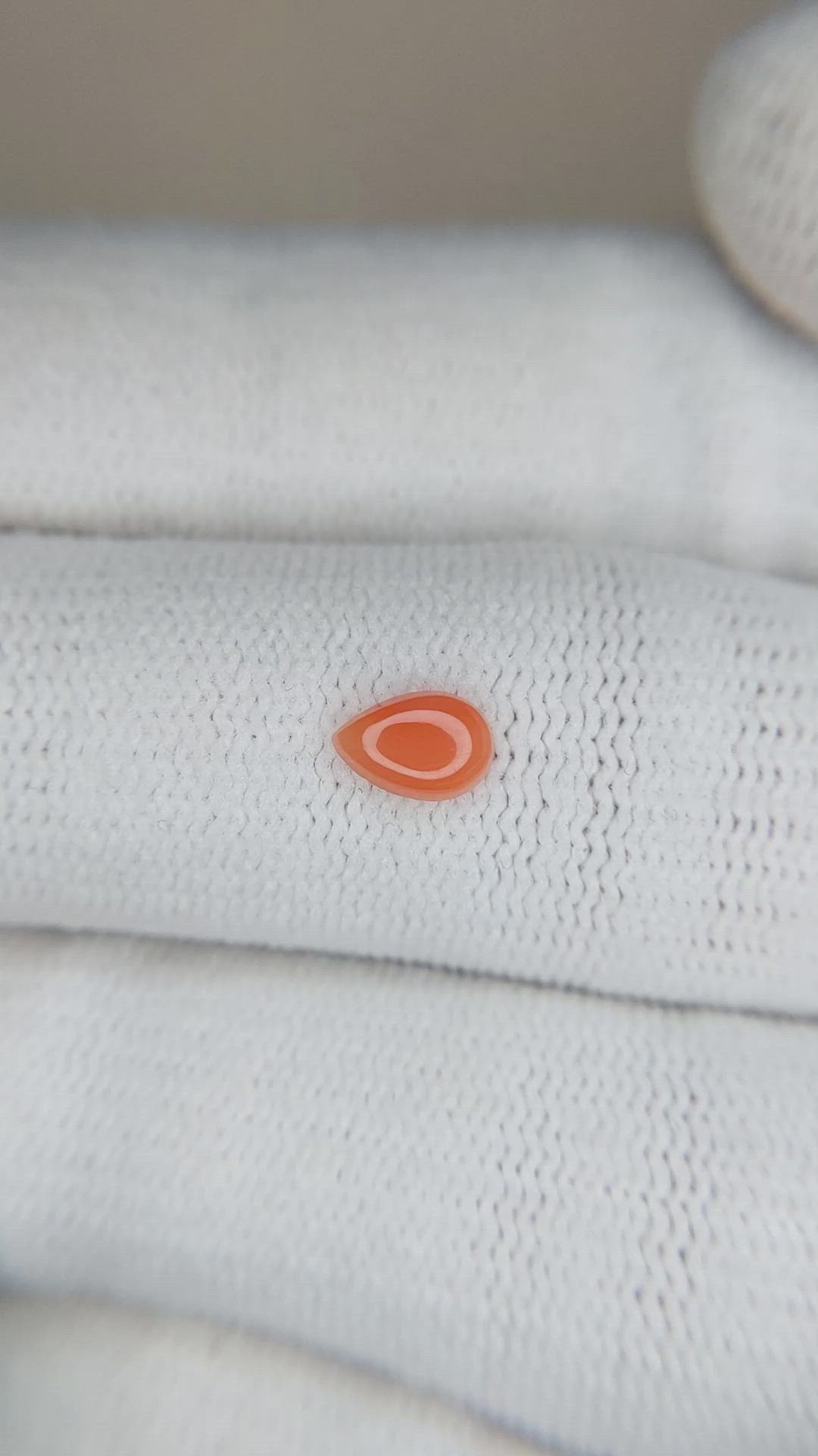 0.25 Ct. Cabochon Coral from Italy Size Video