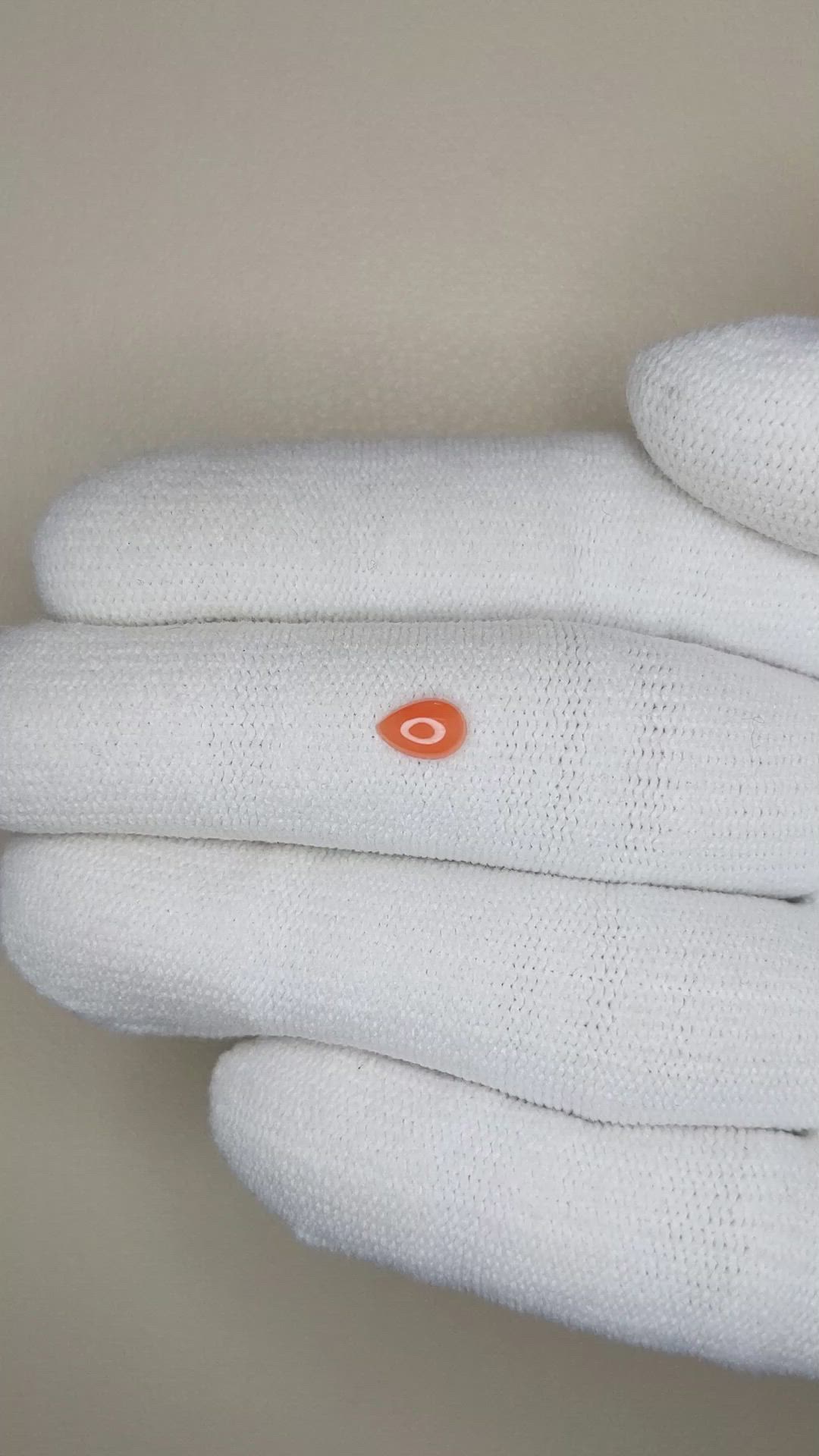 0.25 Ct. Cabochon Coral from Italy Size Video