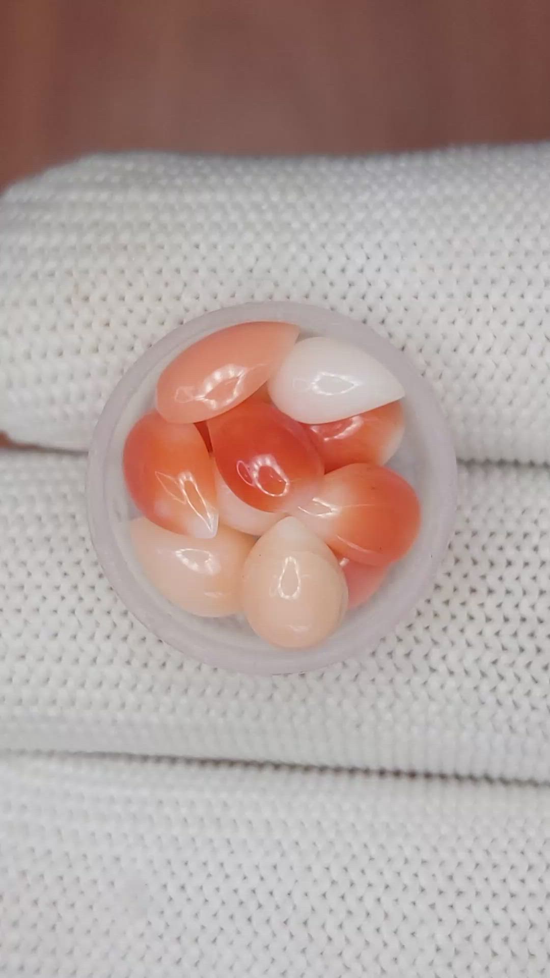 6.80 Ct. Cabochon Coral from Italy Size Video