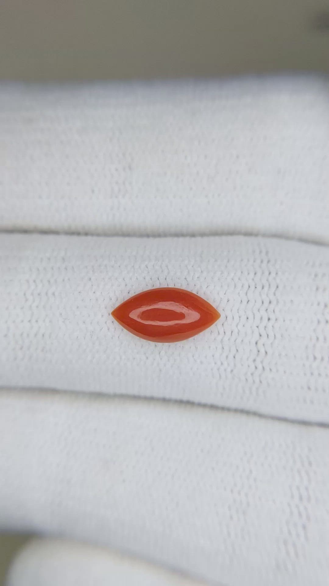 0.66 Ct. Cabochon Coral from Italy Size Video