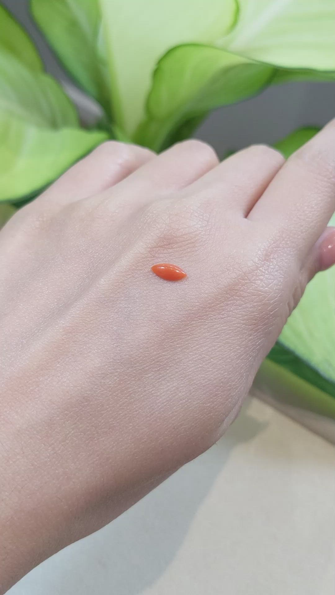 0.36 Ct. Cabochon Coral from Italy Size Video