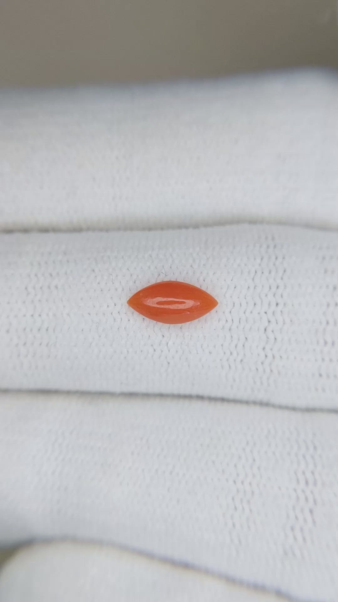 0.36 Ct. Cabochon Coral from Italy Size Video