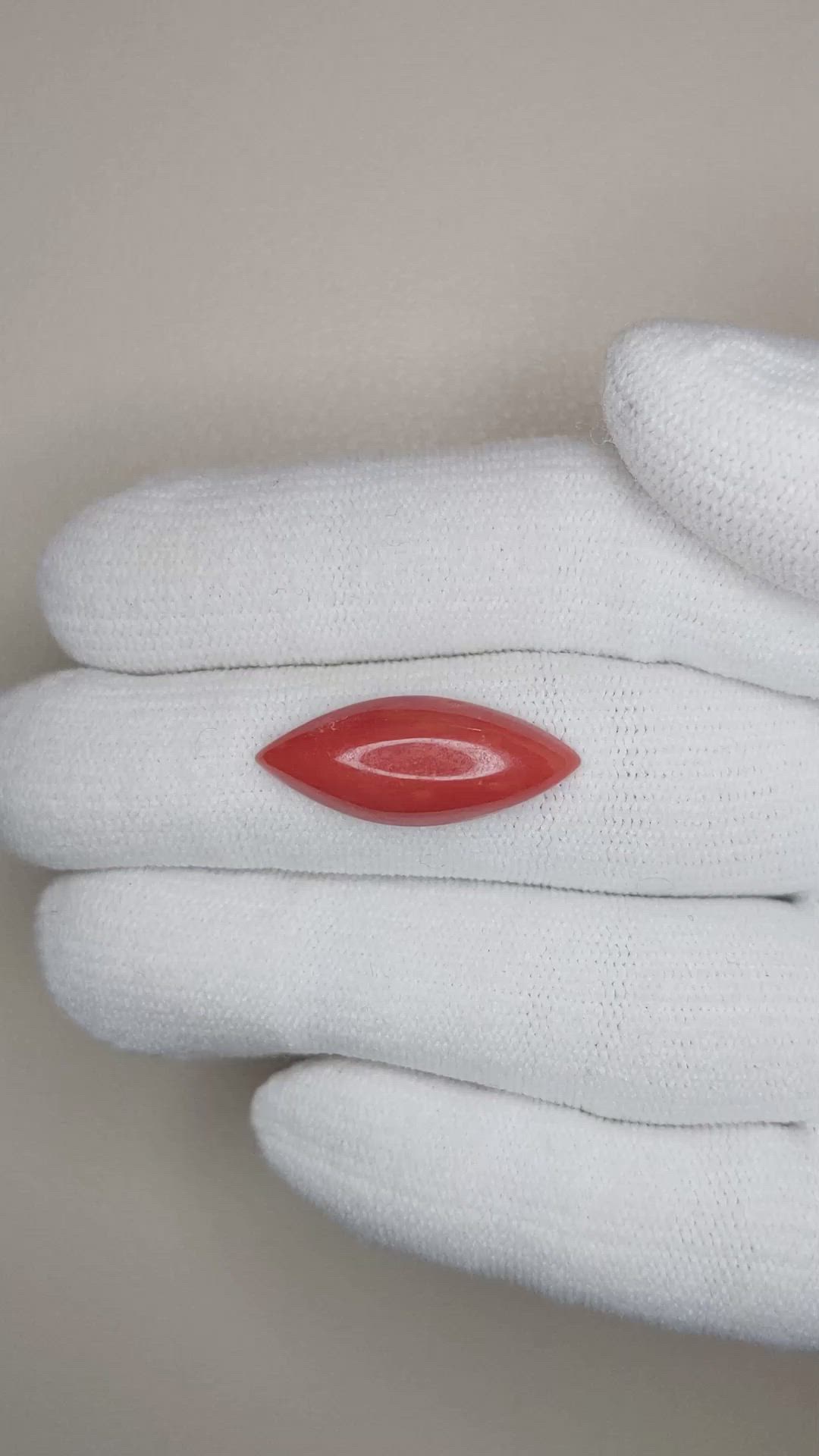 5.52 Ct. Cabochon Coral from Italy Size Video