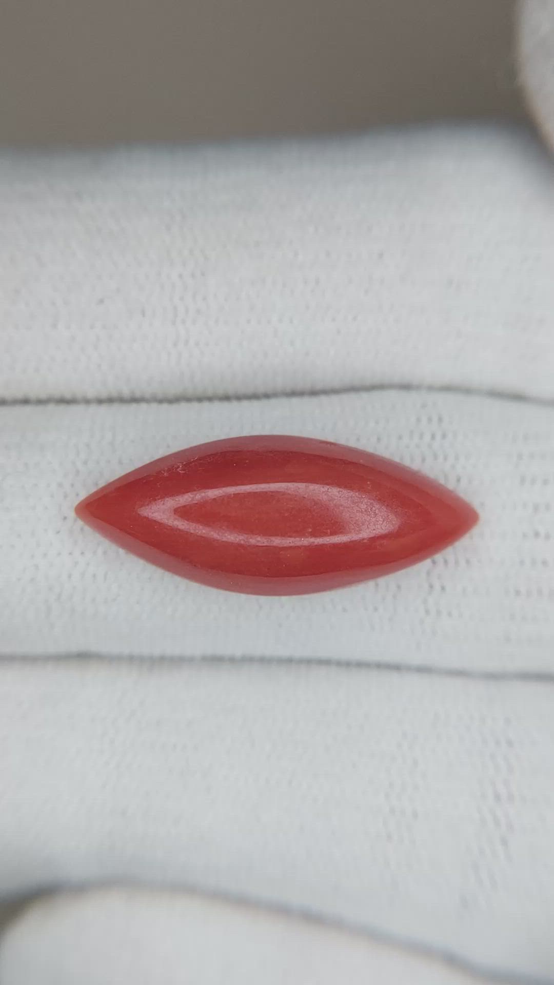 5.52 Ct. Cabochon Coral from Italy Size Video
