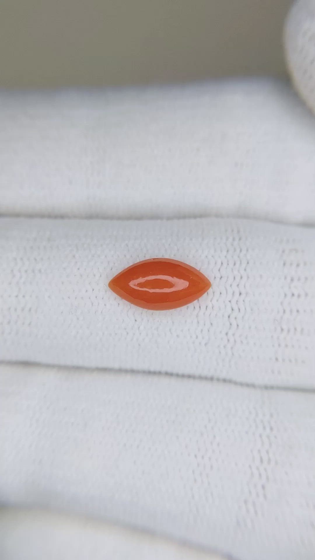 0.77 Ct. Cabochon Coral from Italy Size Video