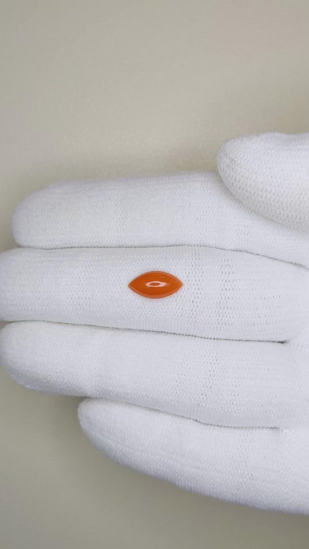 0.77 Ct. Cabochon Coral from Italy Size Video