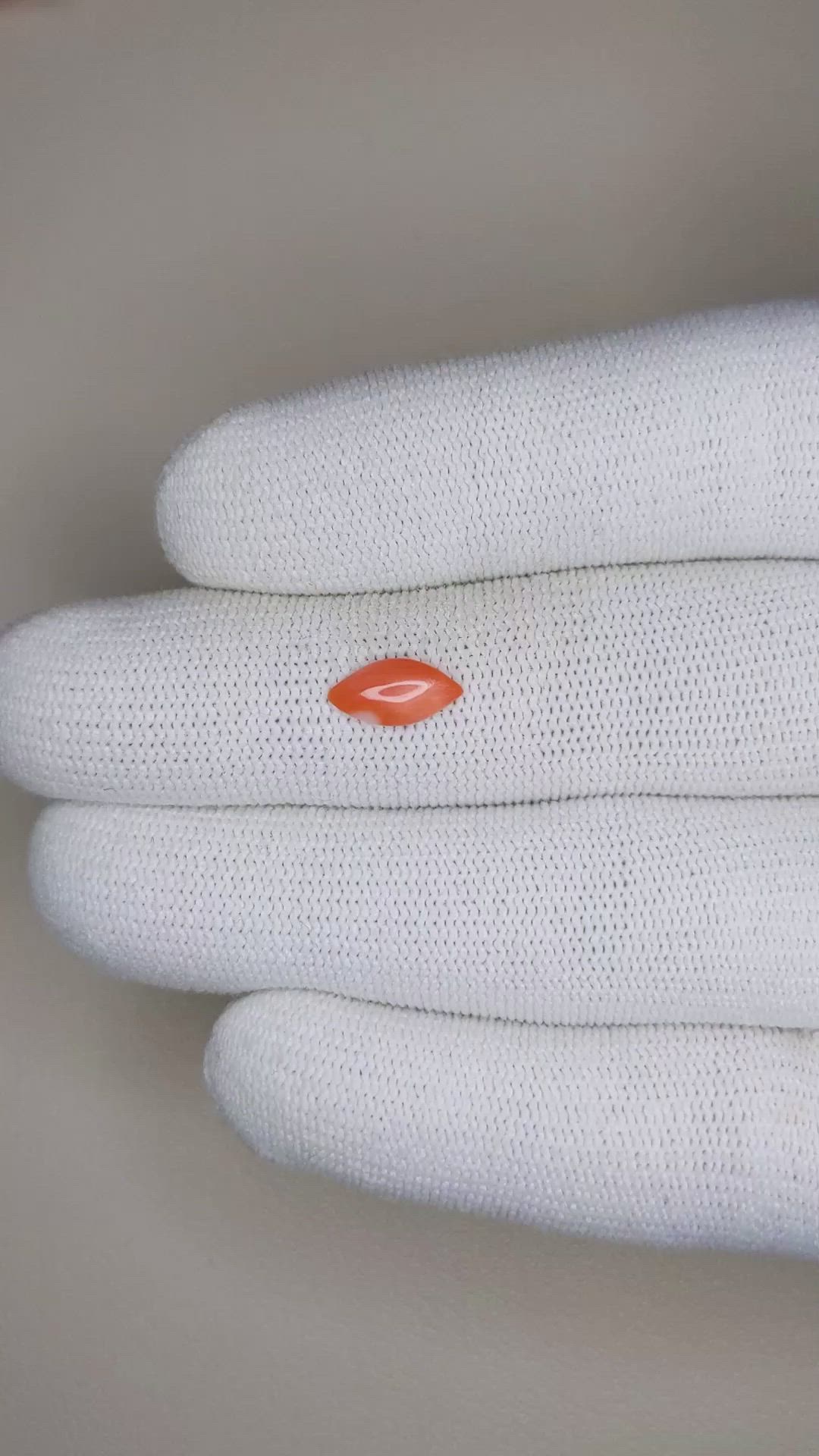 0.45 Ct. Cabochon Coral from Italy Size Video