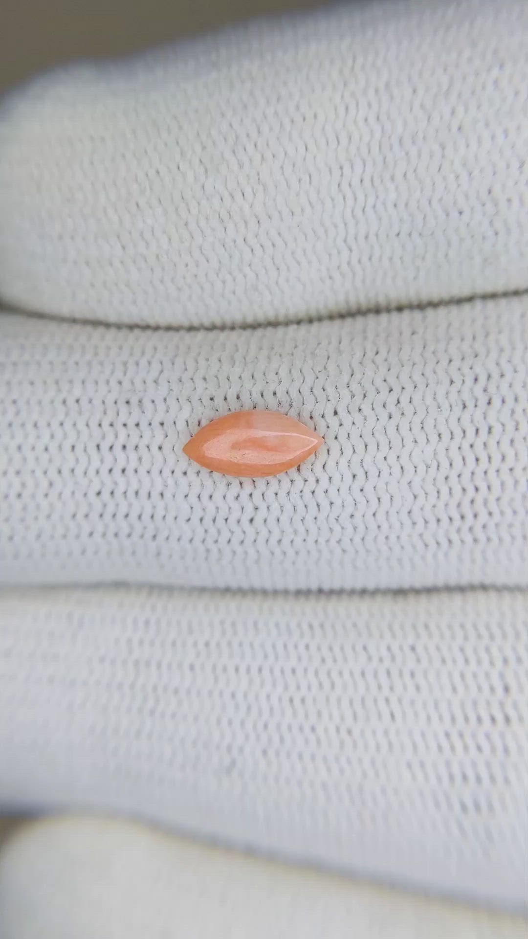0.23 Ct. Cabochon Coral from Italy Size Video