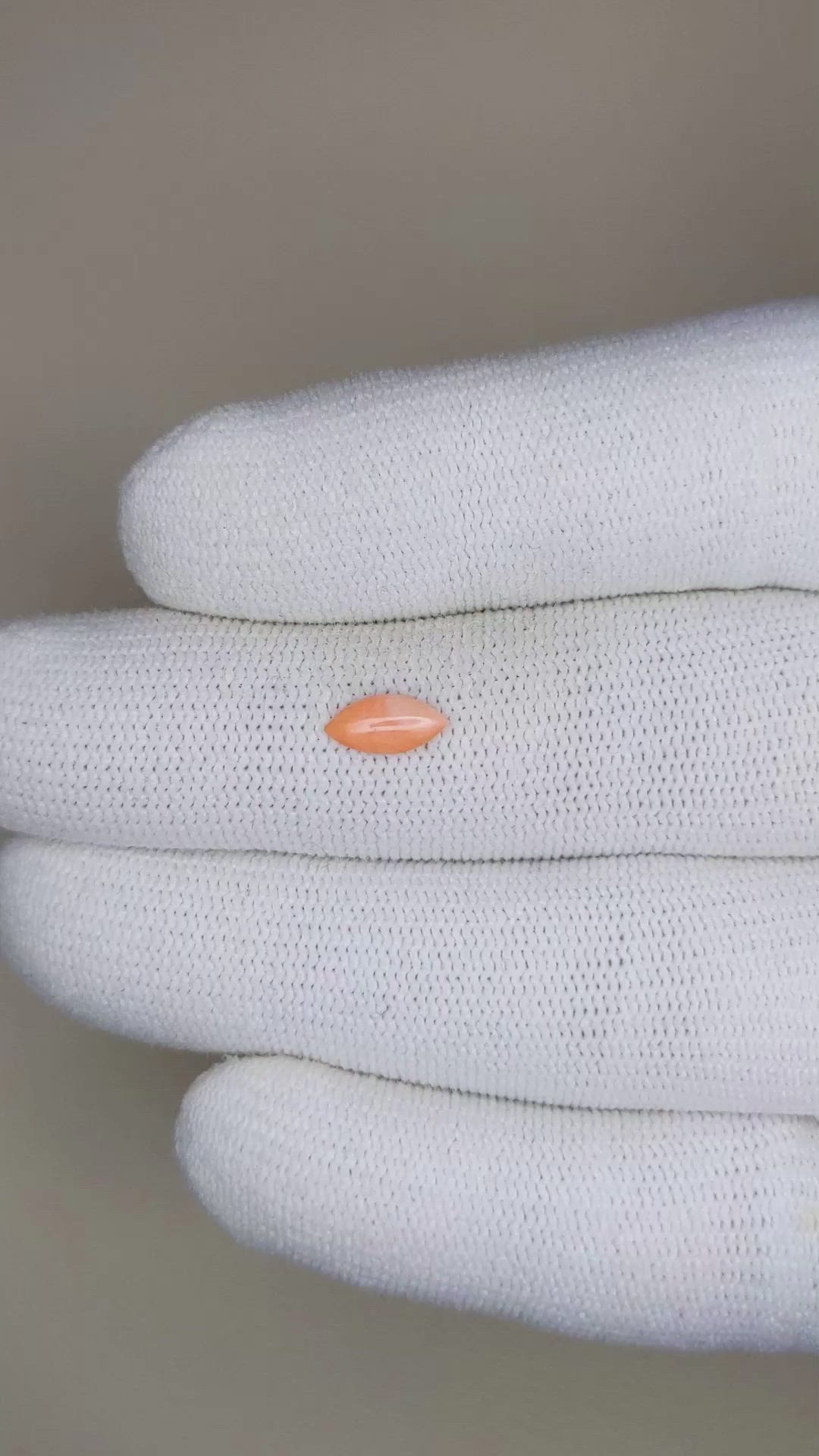 0.23 Ct. Cabochon Coral from Italy Size Video