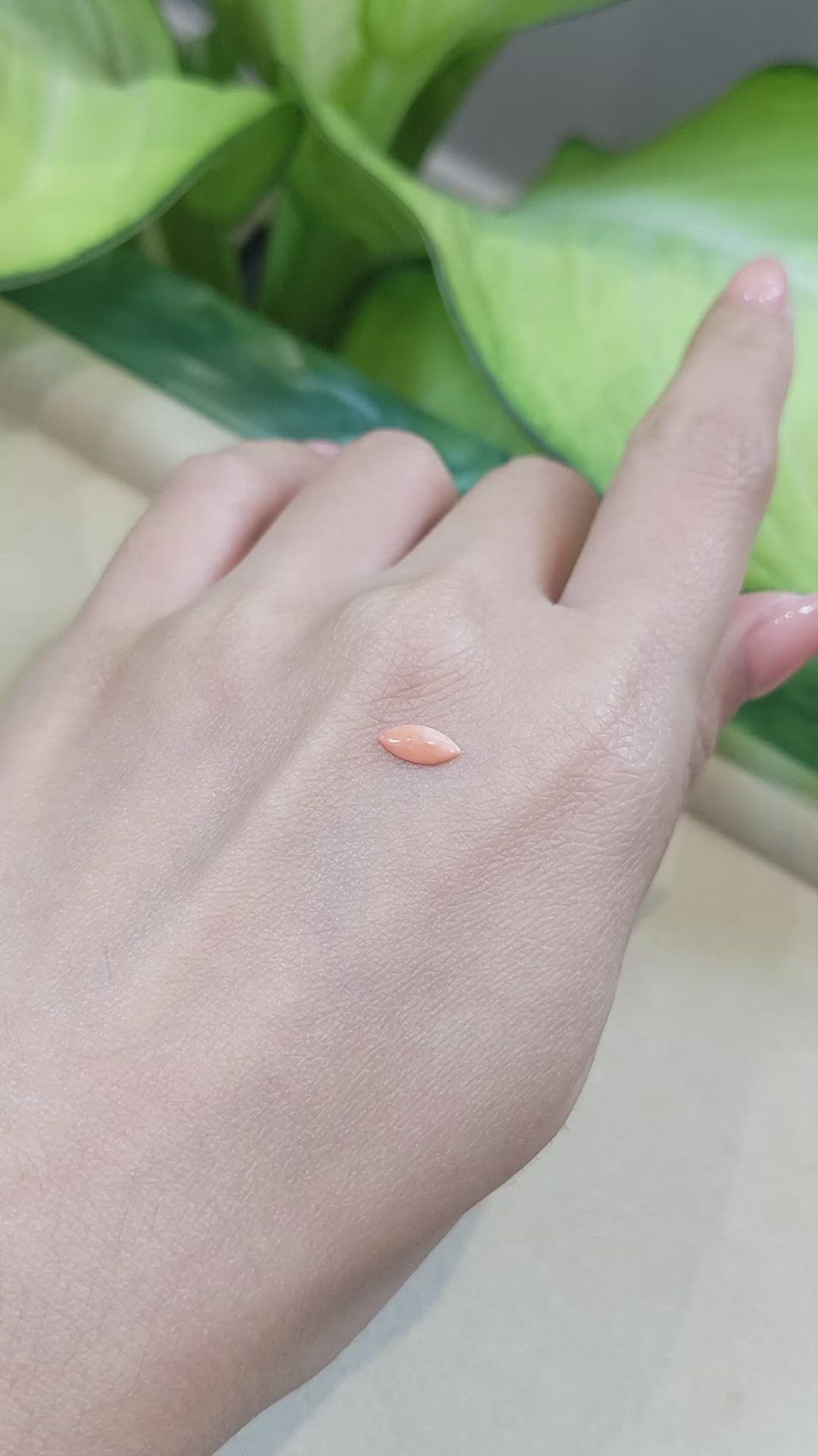 0.23 Ct. Cabochon Coral from Italy Size Video