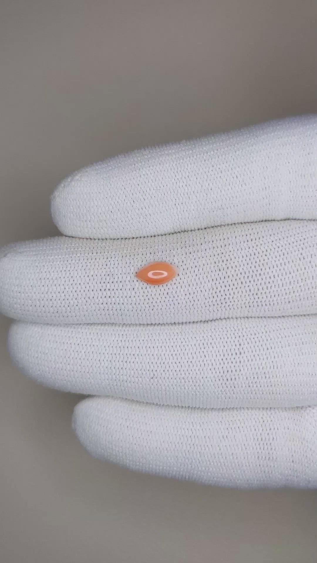 0.38 Ct. Cabochon Coral from Italy Size Video