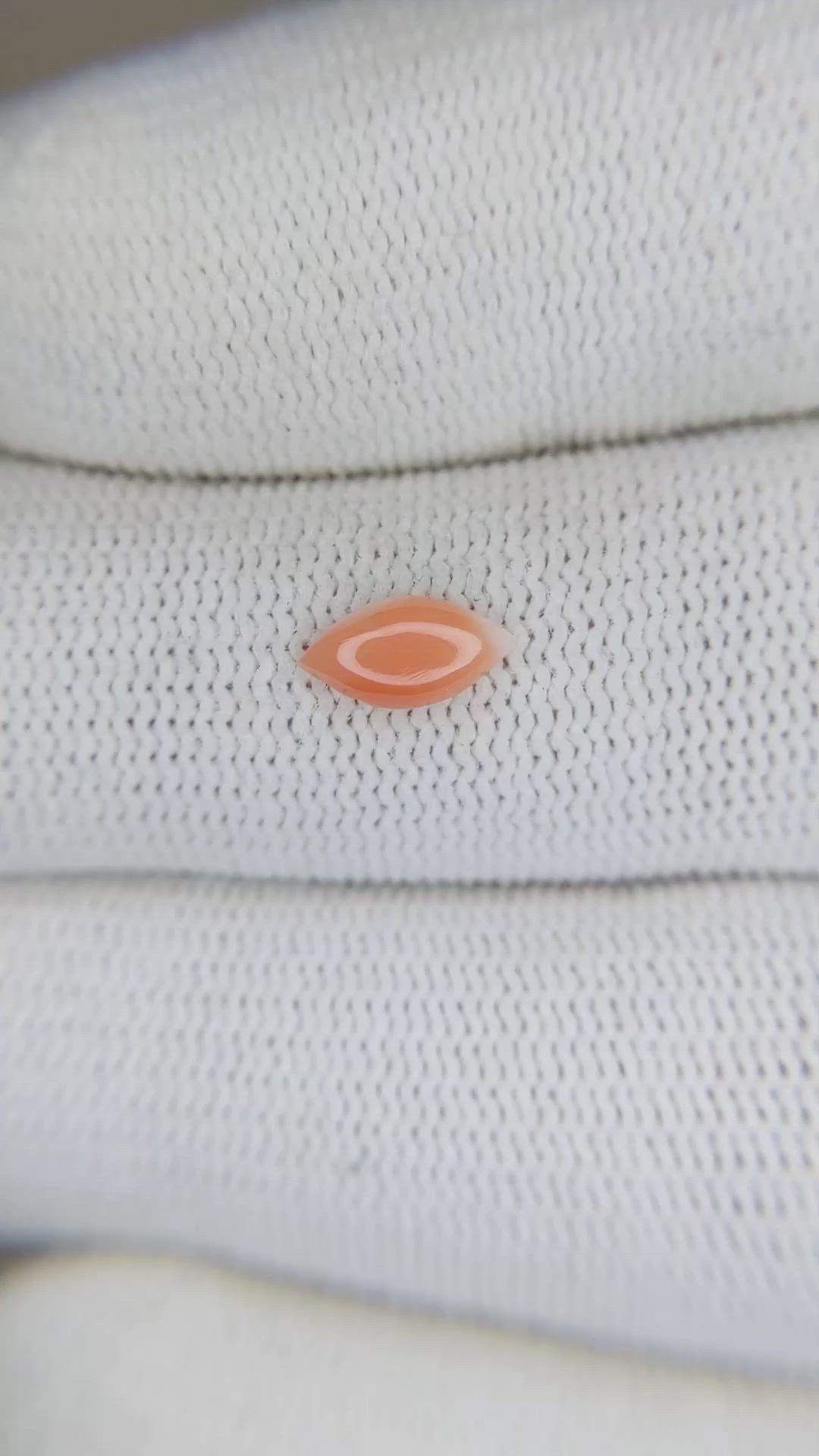 0.38 Ct. Cabochon Coral from Italy Size Video