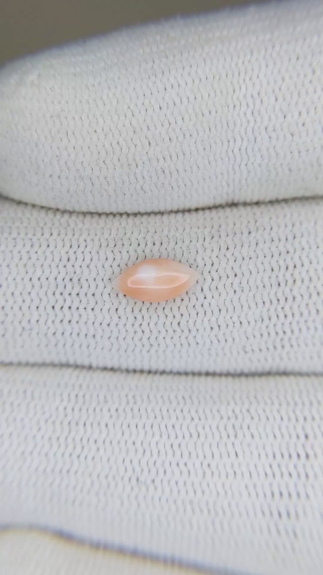 0.34 Ct. Cabochon Coral from Italy Size Video