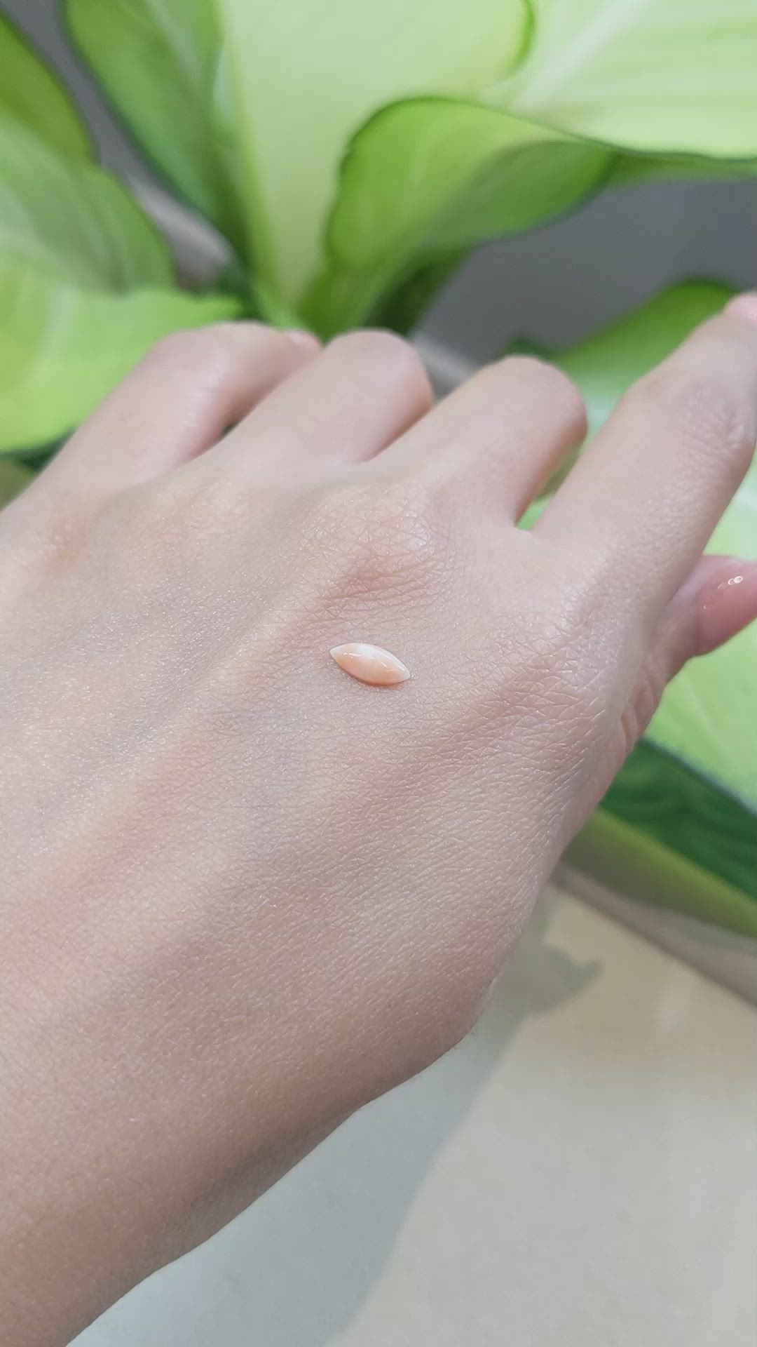 0.34 Ct. Cabochon Coral from Italy Size Video