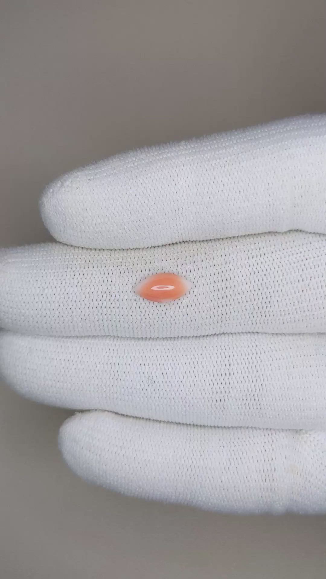 0.73 Ct. Cabochon Coral from Italy Size Video