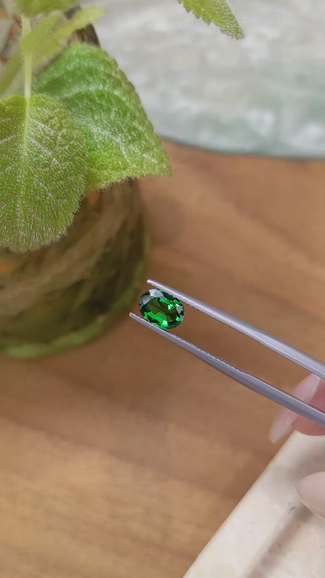 1.17 Ct. Tsavorite Garnet from Tanzania Size Video