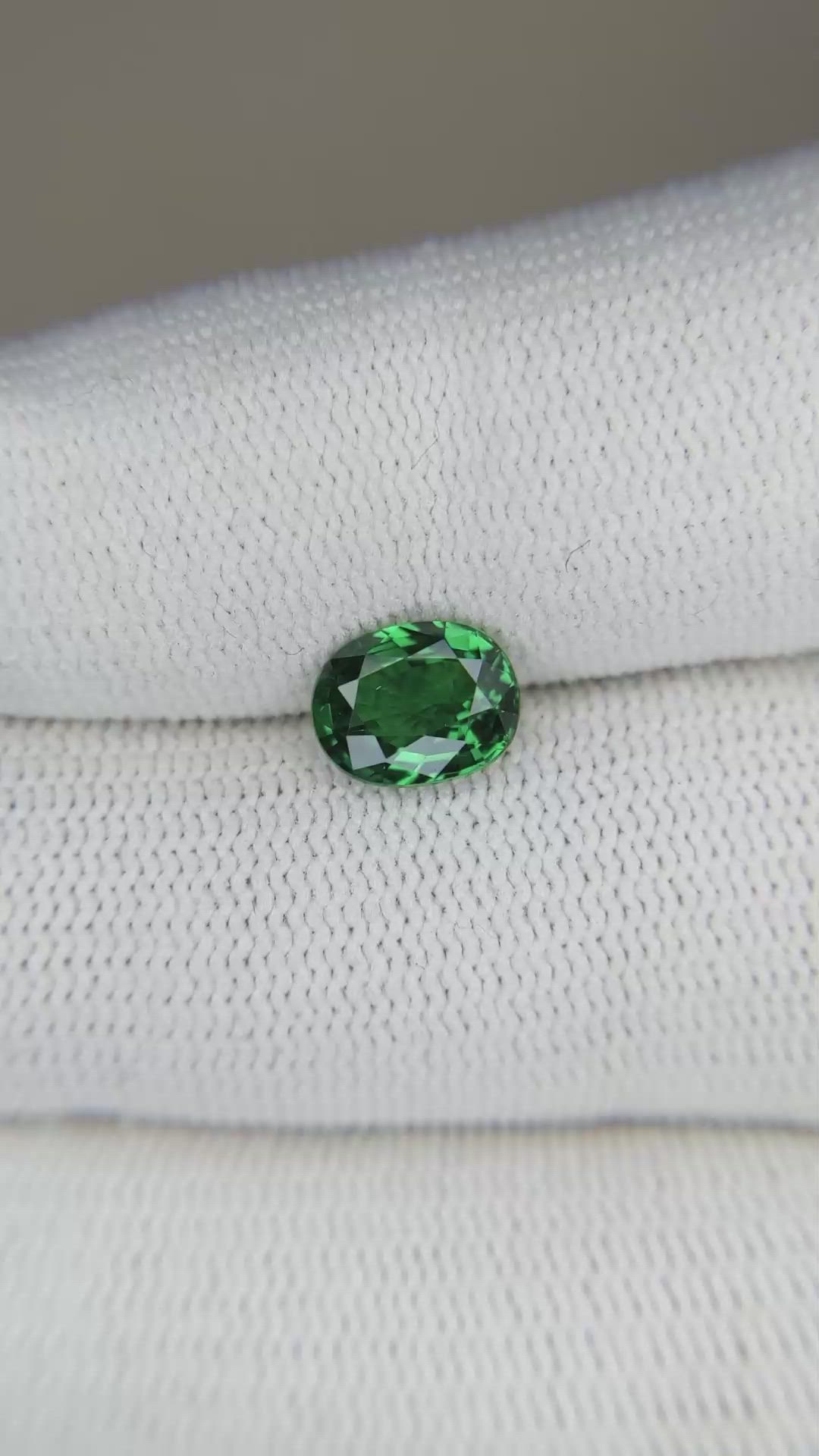 1.33 Ct. Tsavorite Garnet from Tanzania Size Video