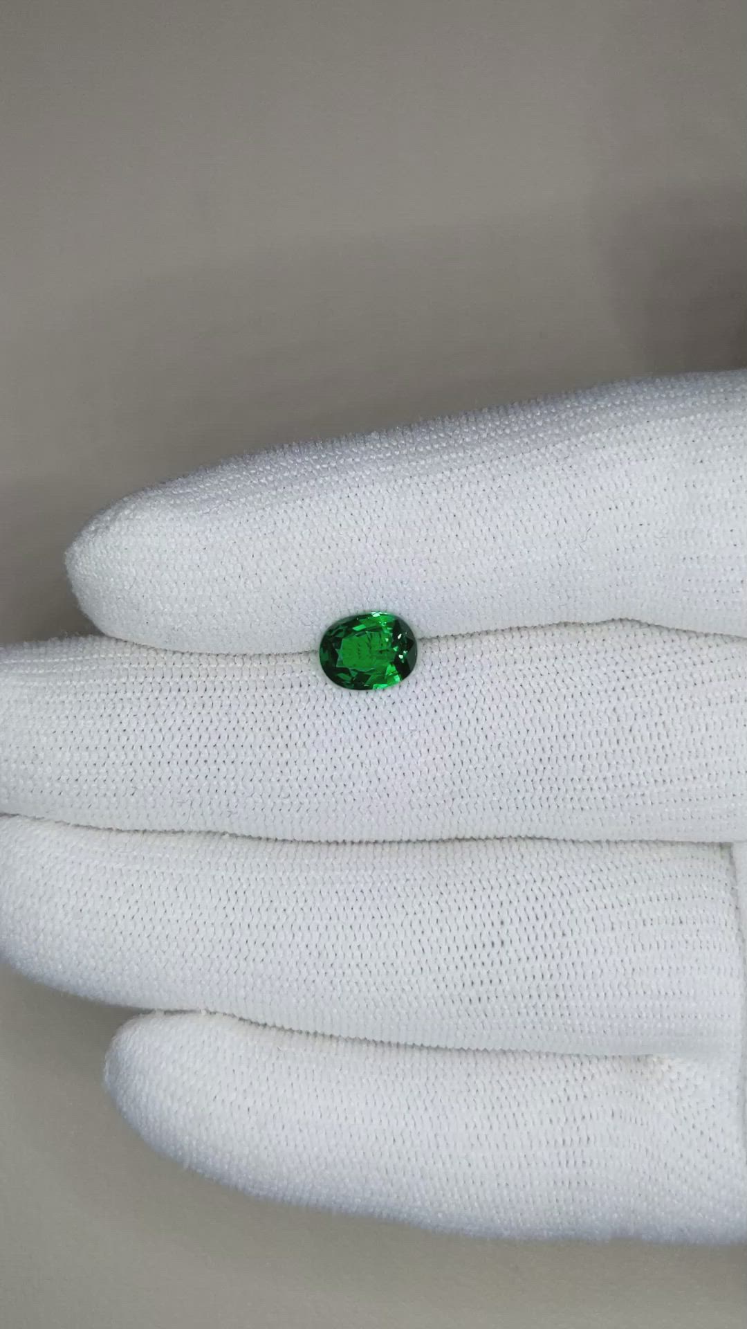 1.33 Ct. Tsavorite Garnet from Tanzania Size Video