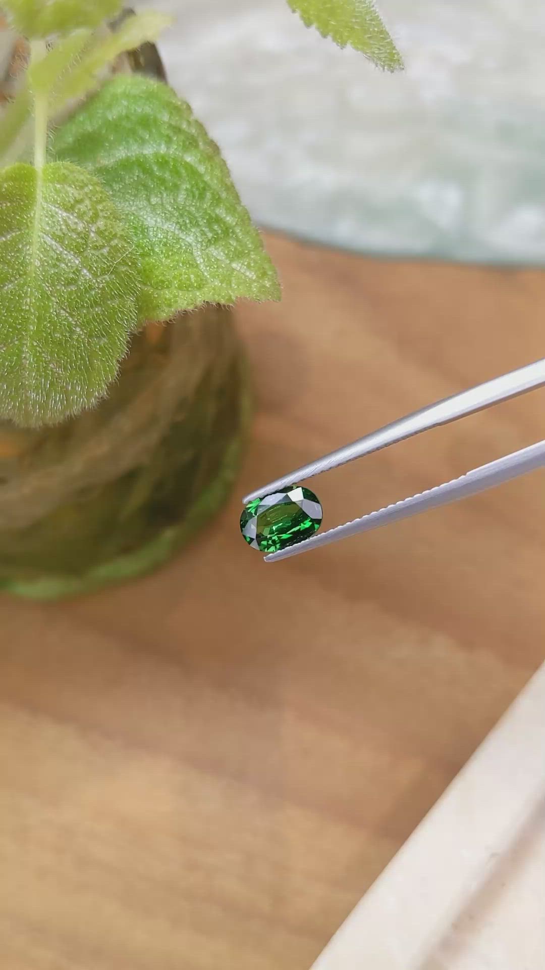 1.14 Ct. Tsavorite Garnet from Tanzania Size Video