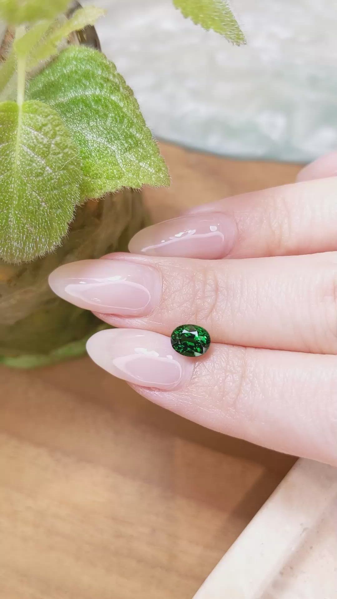 1.33 Ct. Tsavorite Garnet from Tanzania Size Video