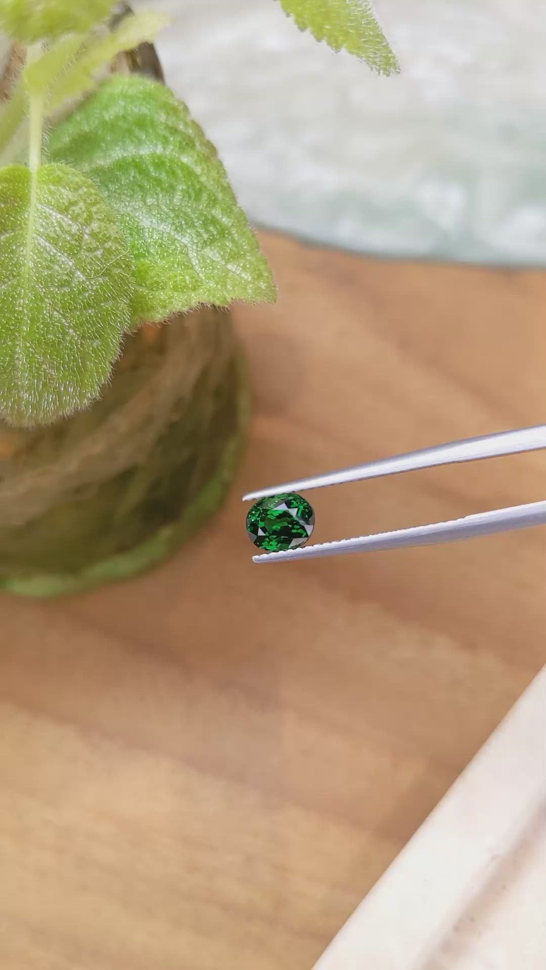1.33 Ct. Tsavorite Garnet from Tanzania Size Video