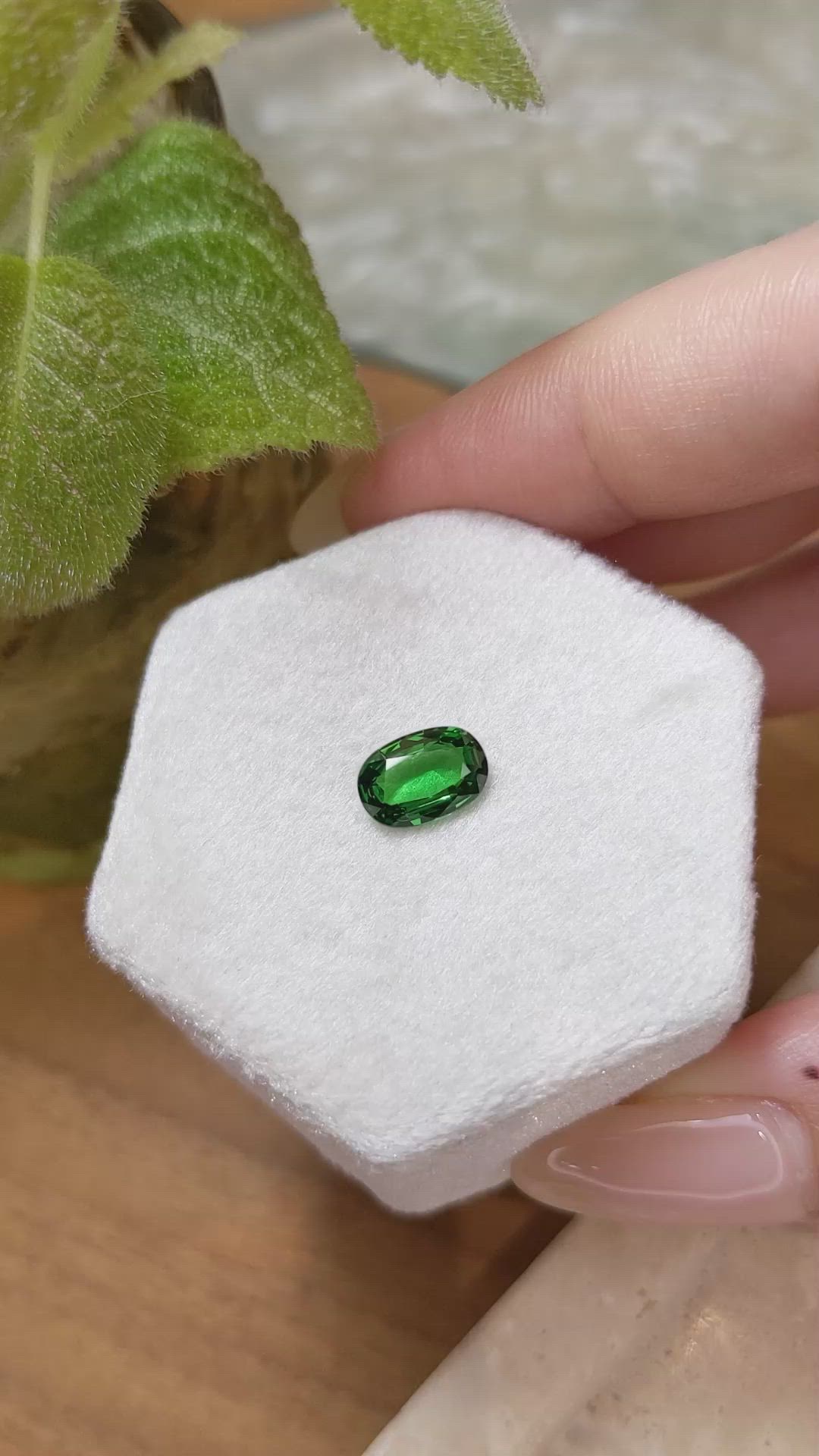 1.54 Ct. Tsavorite Garnet from Tanzania Size Video