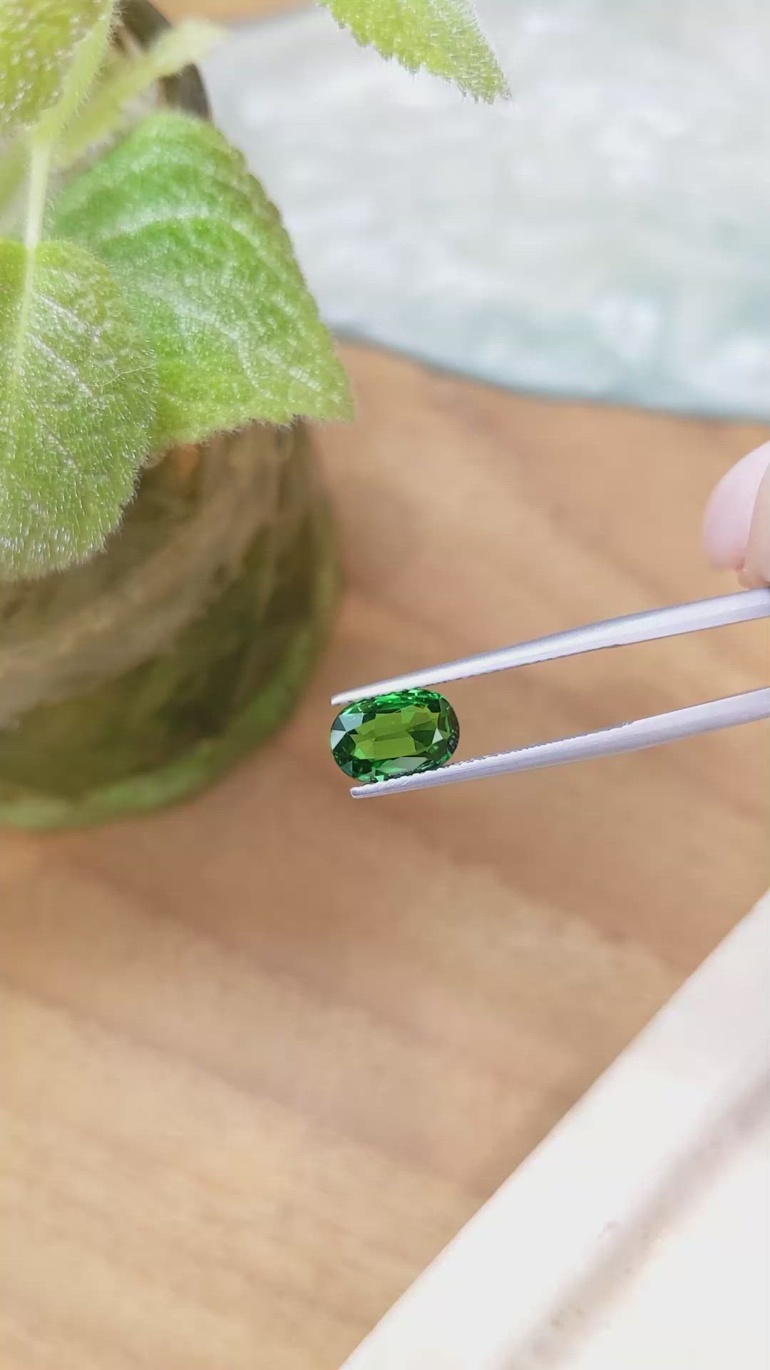 1.54 Ct. Tsavorite Garnet from Tanzania Size Video