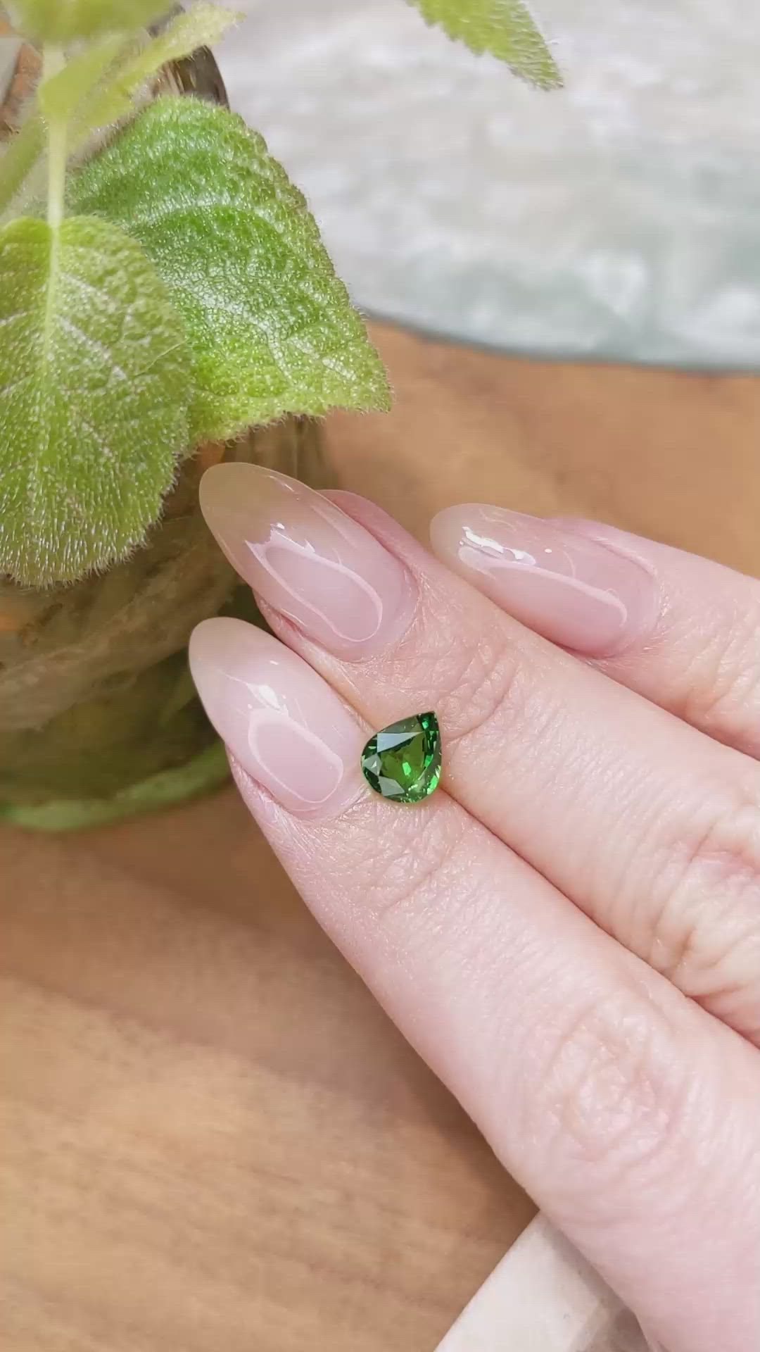 1.29 Ct. Tsavorite Garnet from Tanzania Size Video