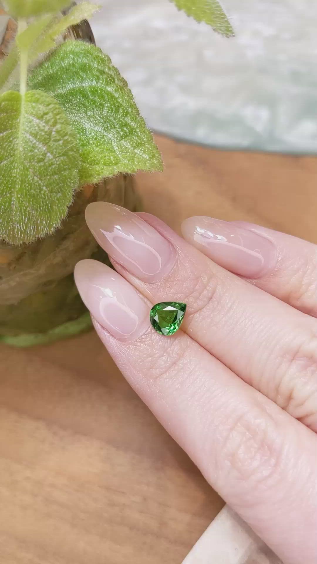 1.29 Ct. Tsavorite Garnet from Tanzania Size Video