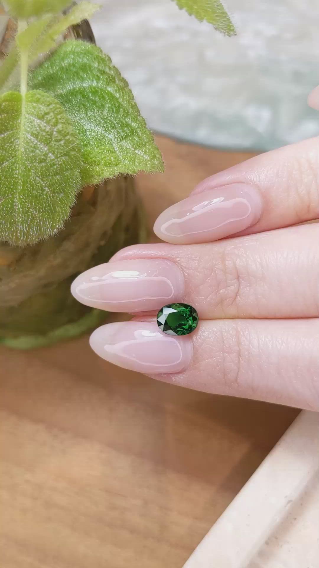 1.36 Ct. Tsavorite Garnet from Tanzania Size Video