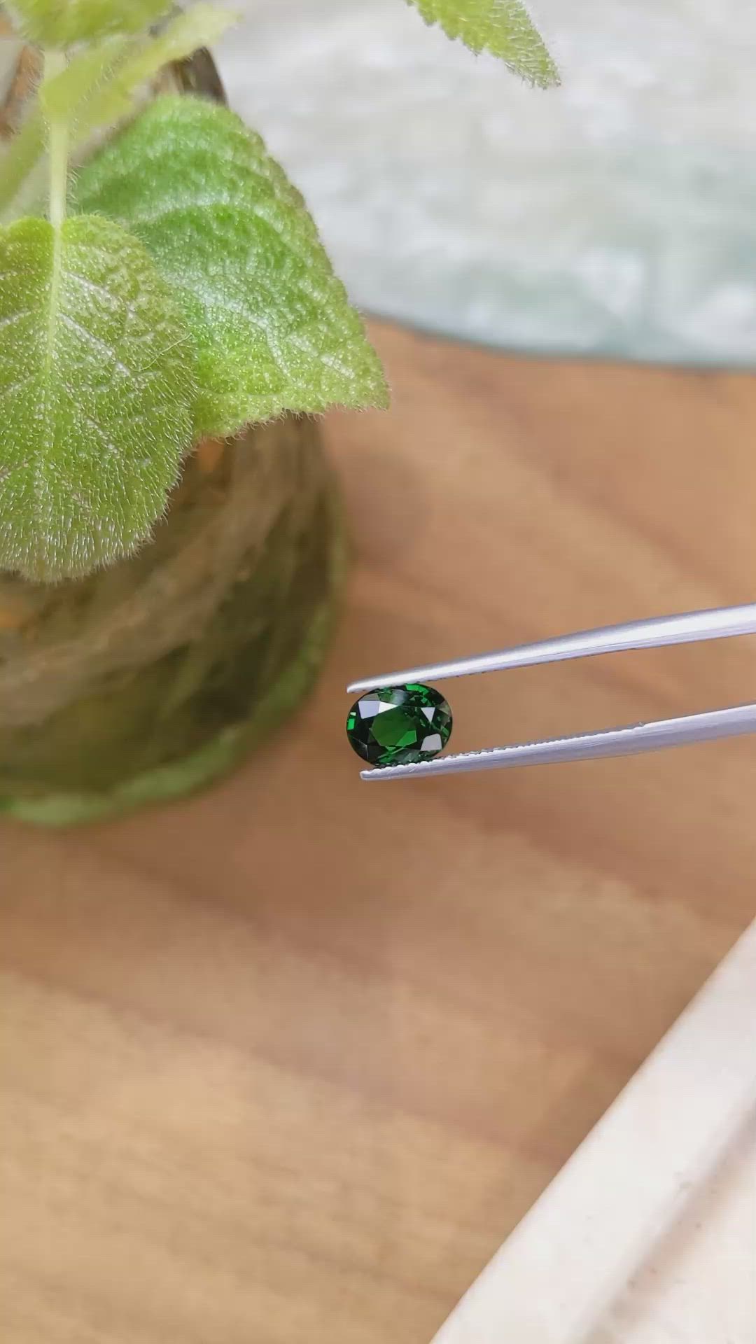 1.36 Ct. Tsavorite Garnet from Tanzania Size Video