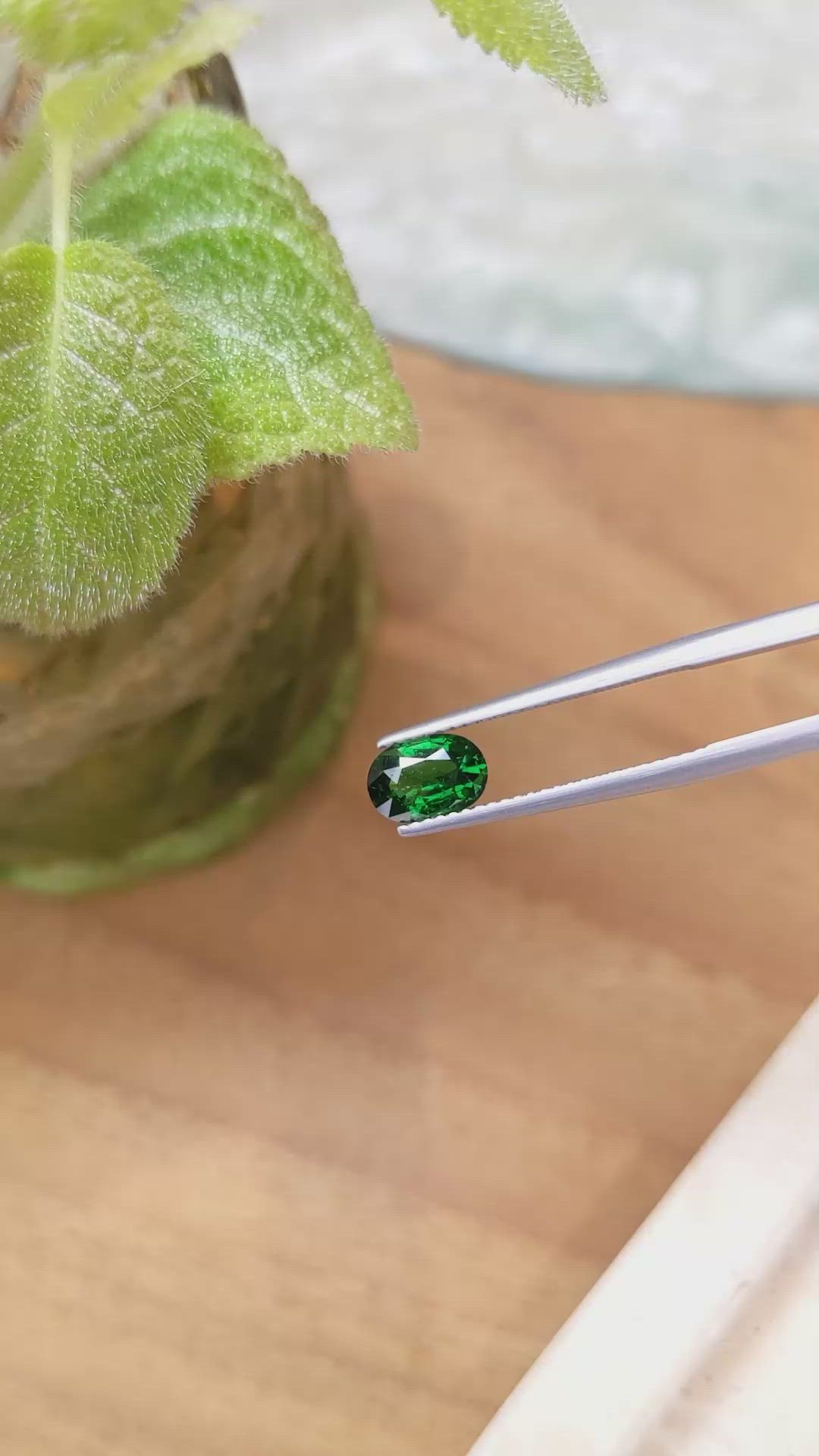 1.28 Ct. Tsavorite Garnet from Tanzania Size Video
