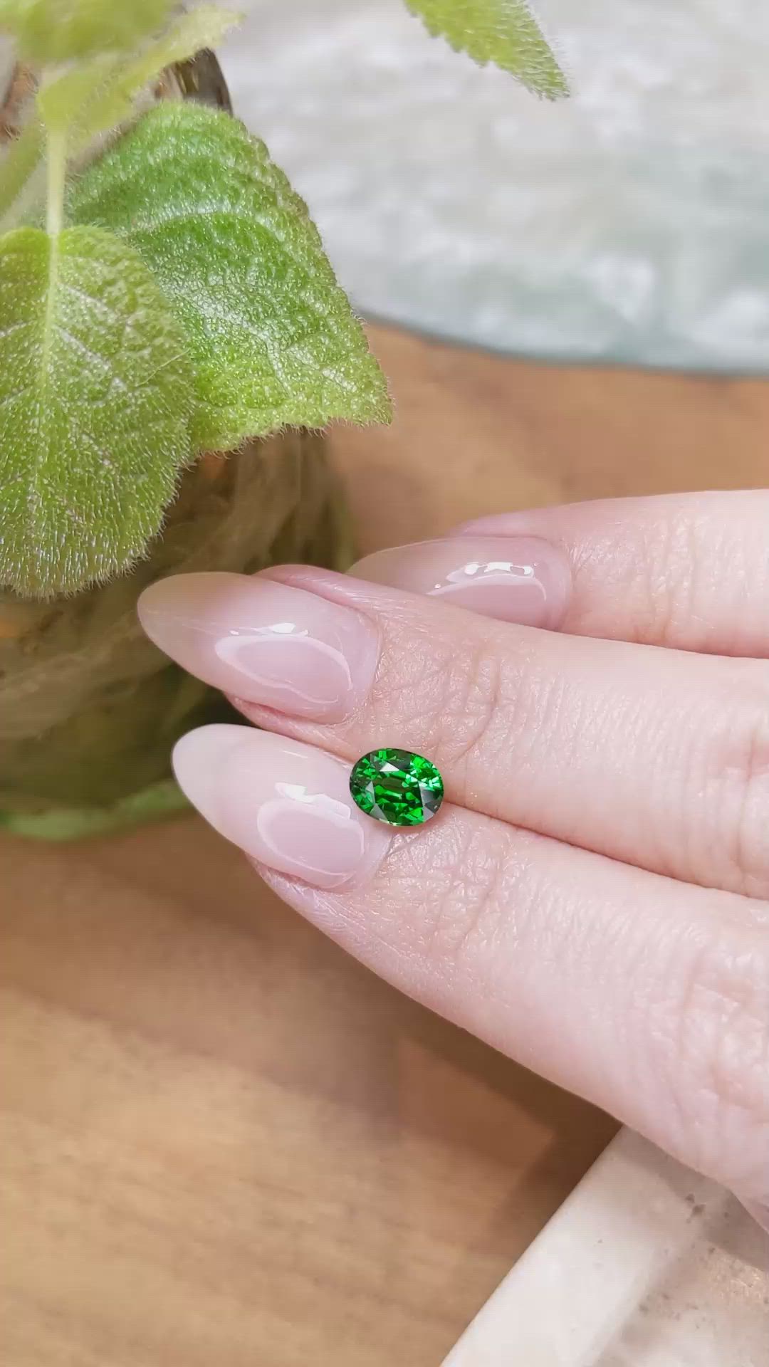 1.24 Ct. Tsavorite Garnet from Tanzania Size Video