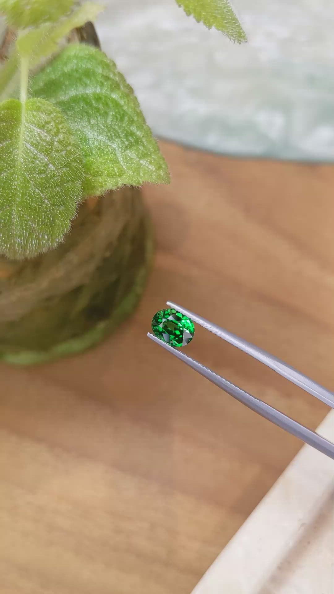 1.24 Ct. Tsavorite Garnet from Tanzania Size Video