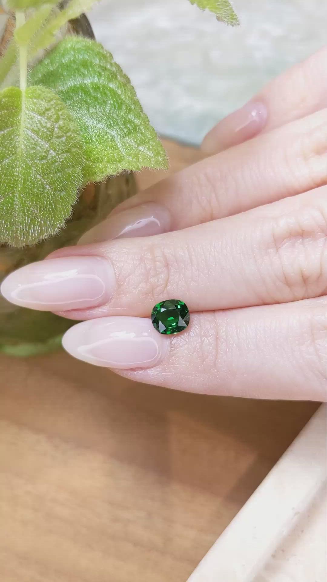 1.30 Ct. Tsavorite Garnet from Tanzania Size Video