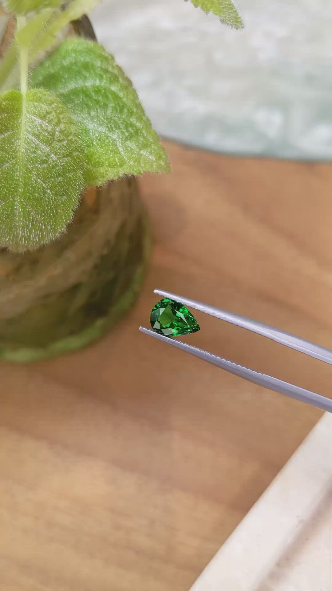 1.37 Ct. Tsavorite Garnet from Tanzania Size Video