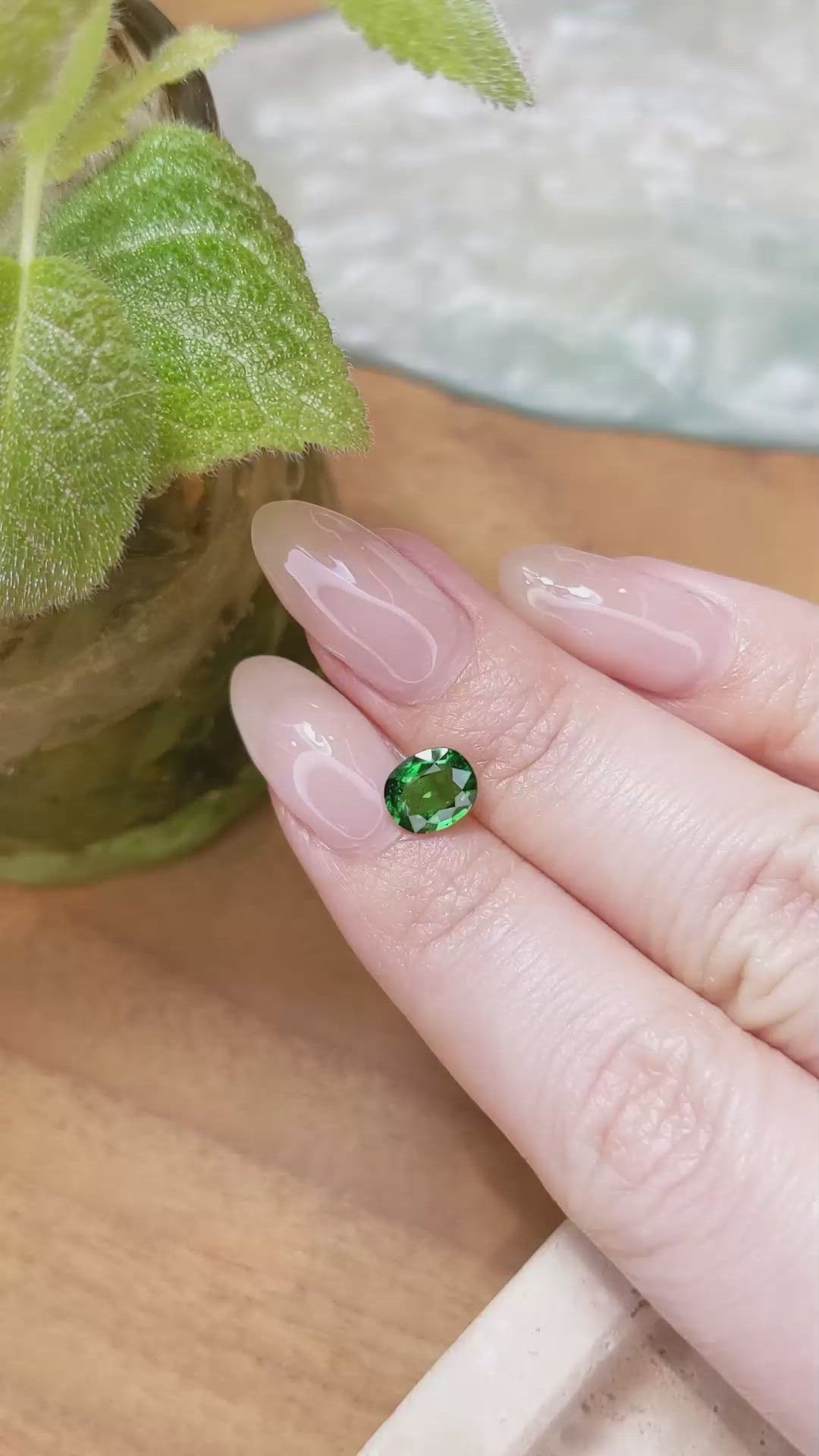 1.28 Ct. Tsavorite Garnet from Tanzania Size Video