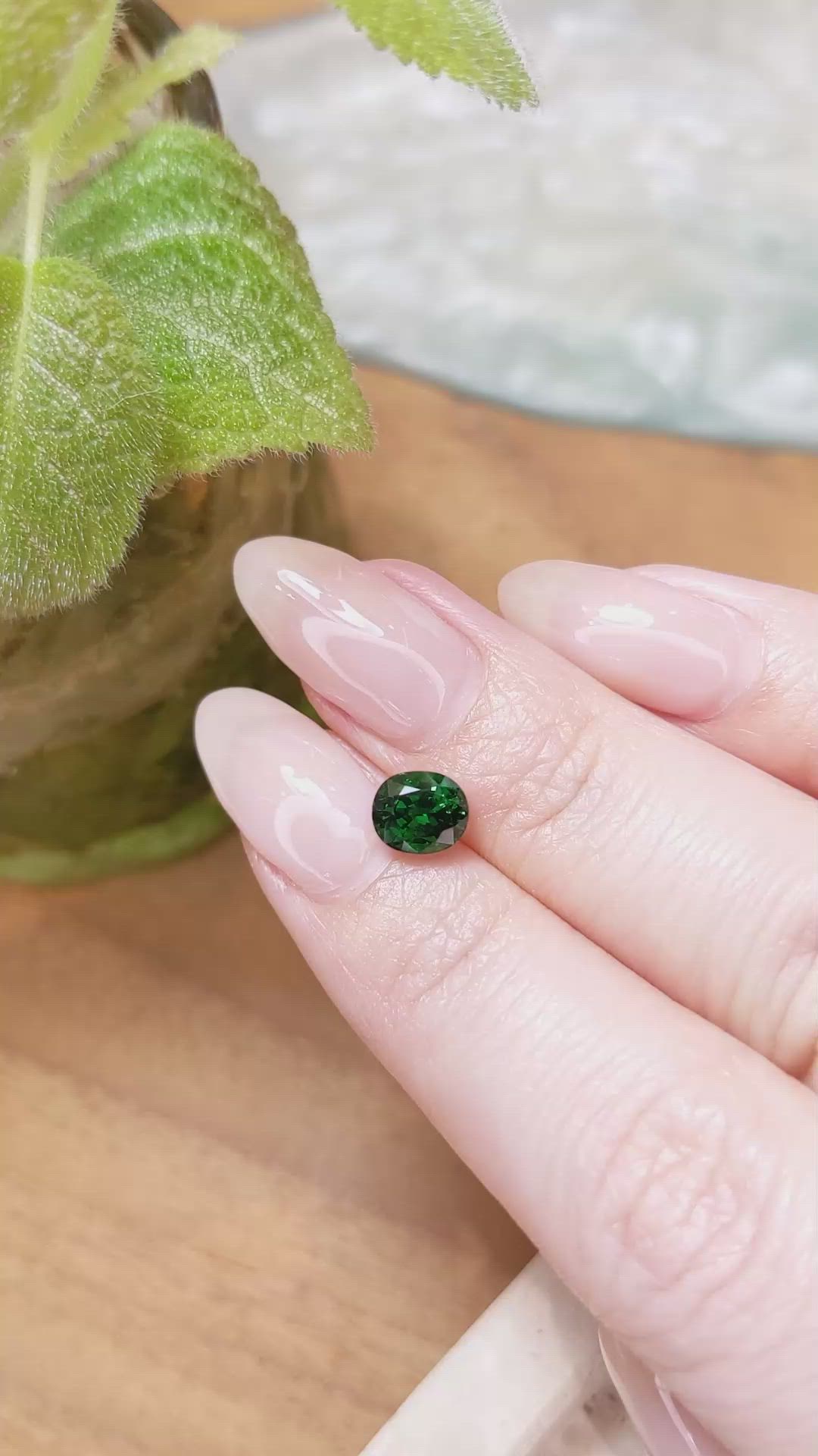 1.37 Ct. Tsavorite Garnet from Tanzania Size Video