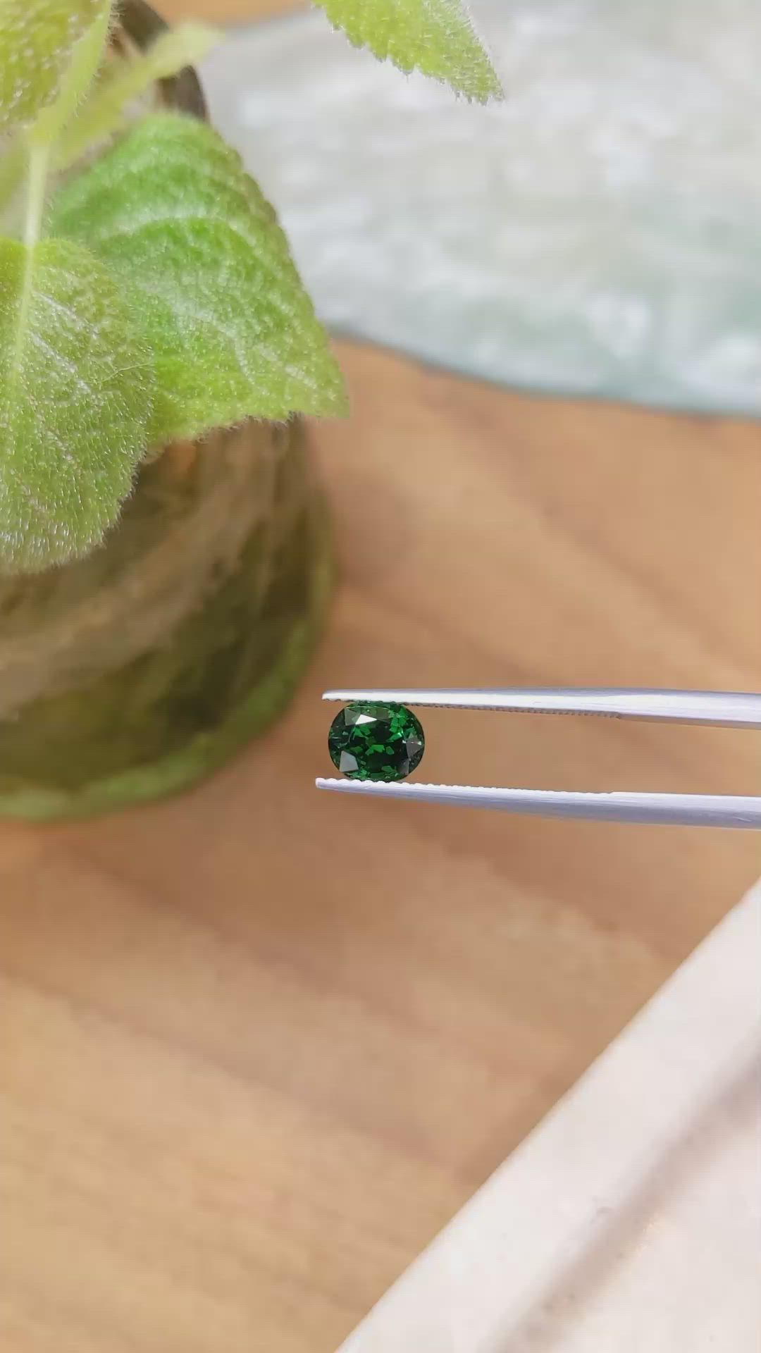 1.37 Ct. Tsavorite Garnet from Tanzania Size Video
