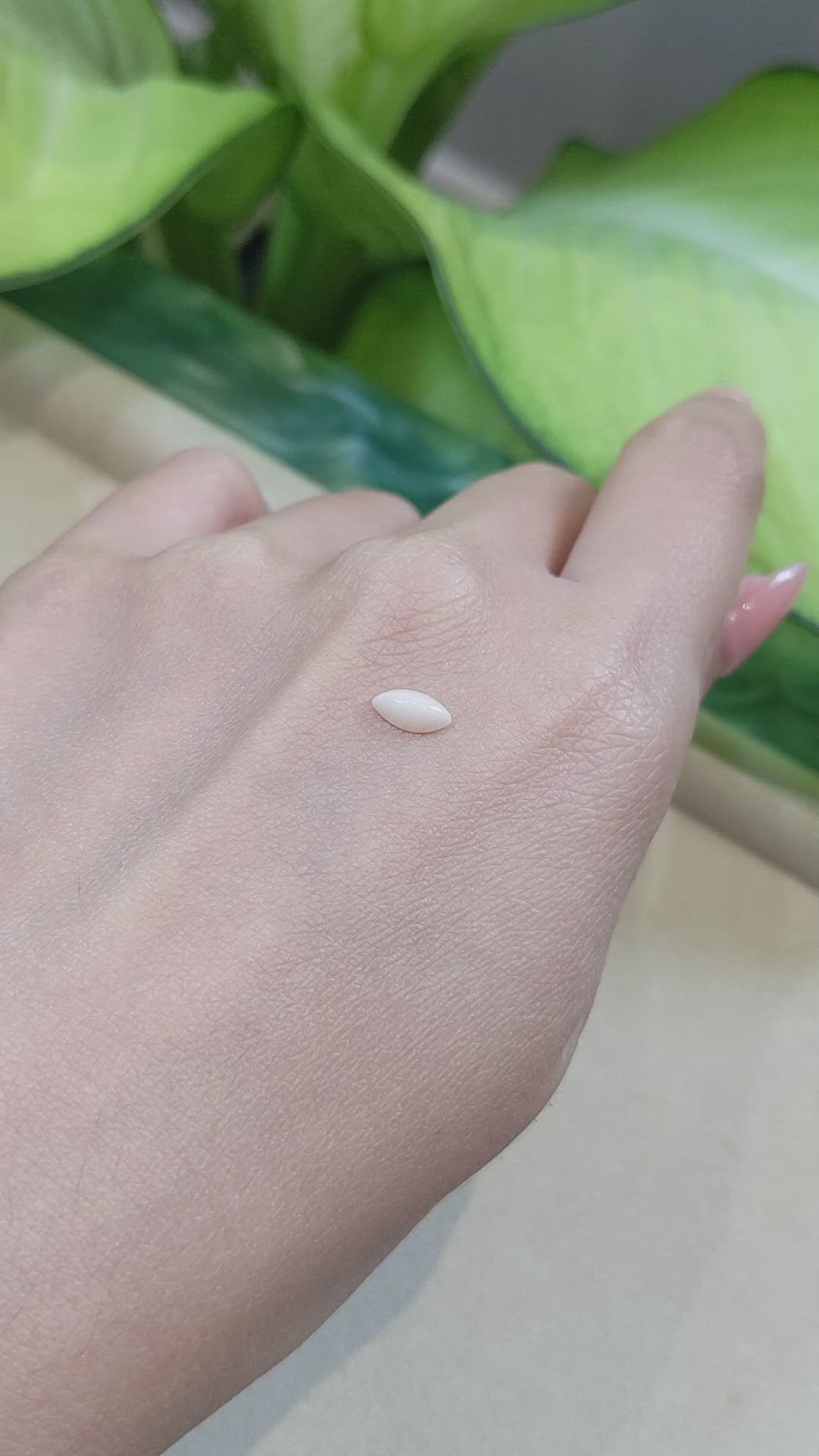 0.41 Ct. Cabochon Coral from Italy Size Video