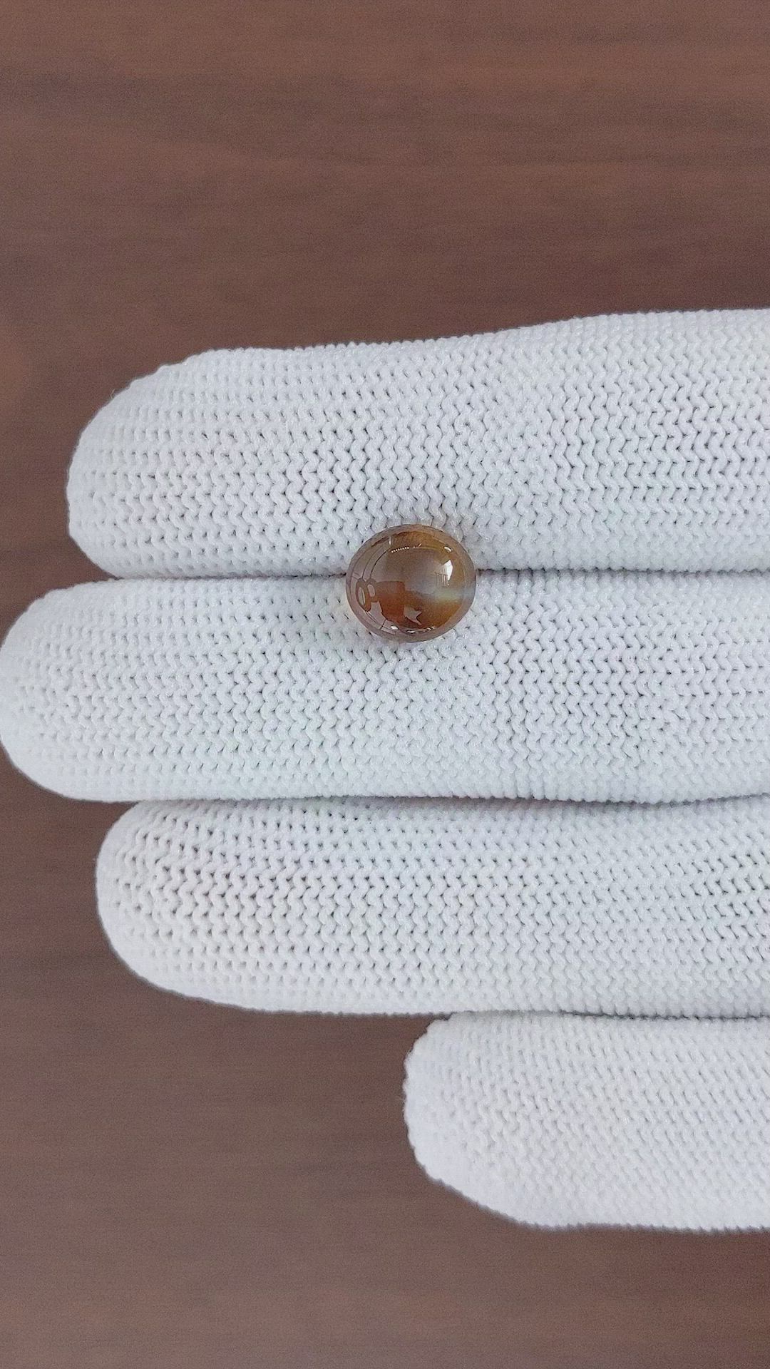 4.44 Ct. Cabochon Chrysoberyl from Ceylon (Sri Lanka) Size Video