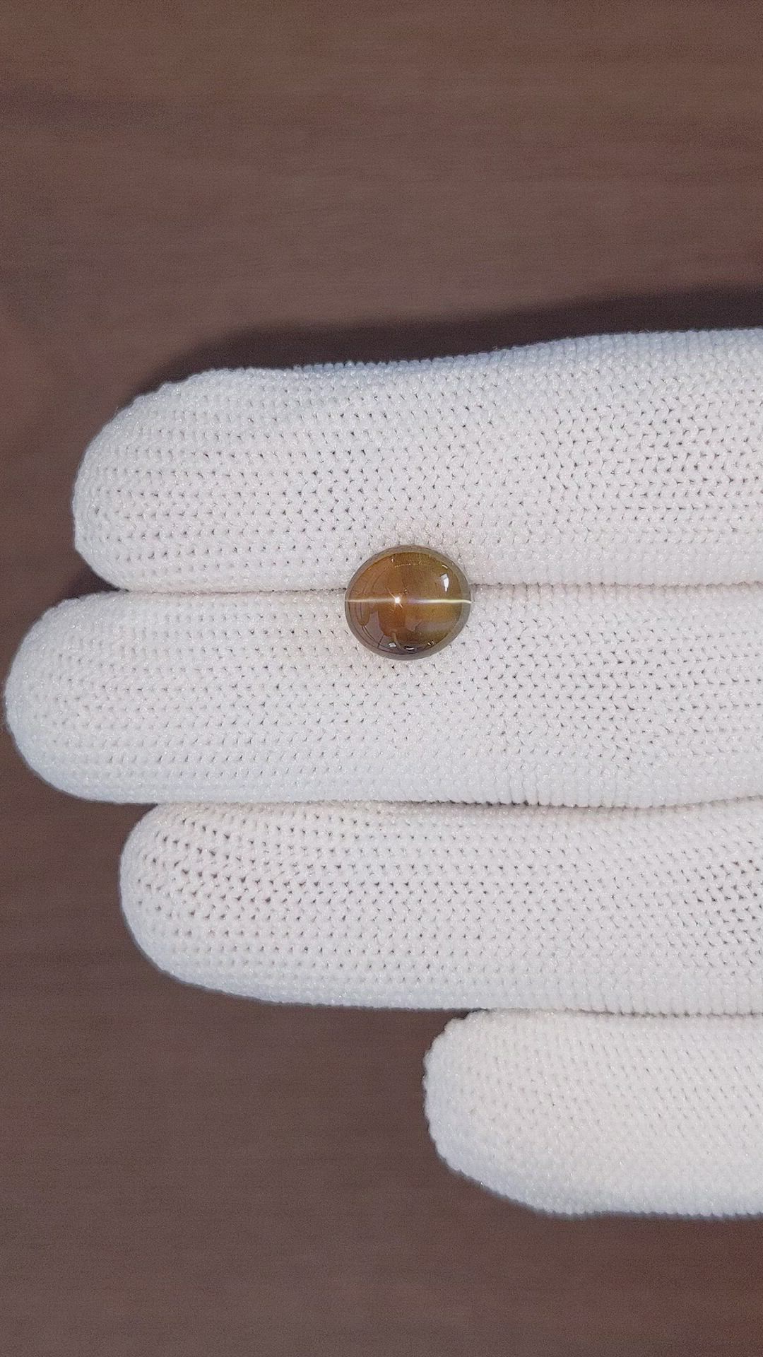 4.44 Ct. Cabochon Chrysoberyl from Ceylon (Sri Lanka) Size Video