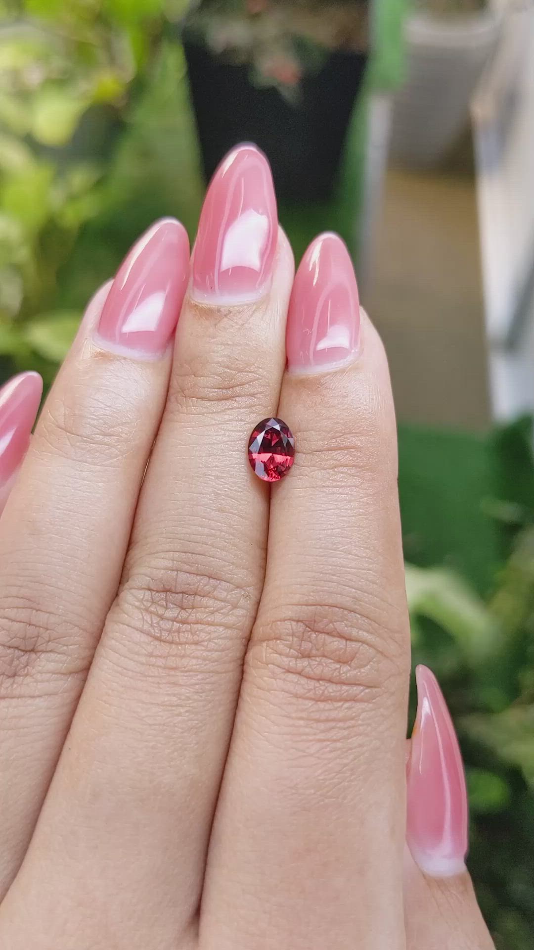 0.90 Ct. Garnet from Ceylon (Sri Lanka) Size Video