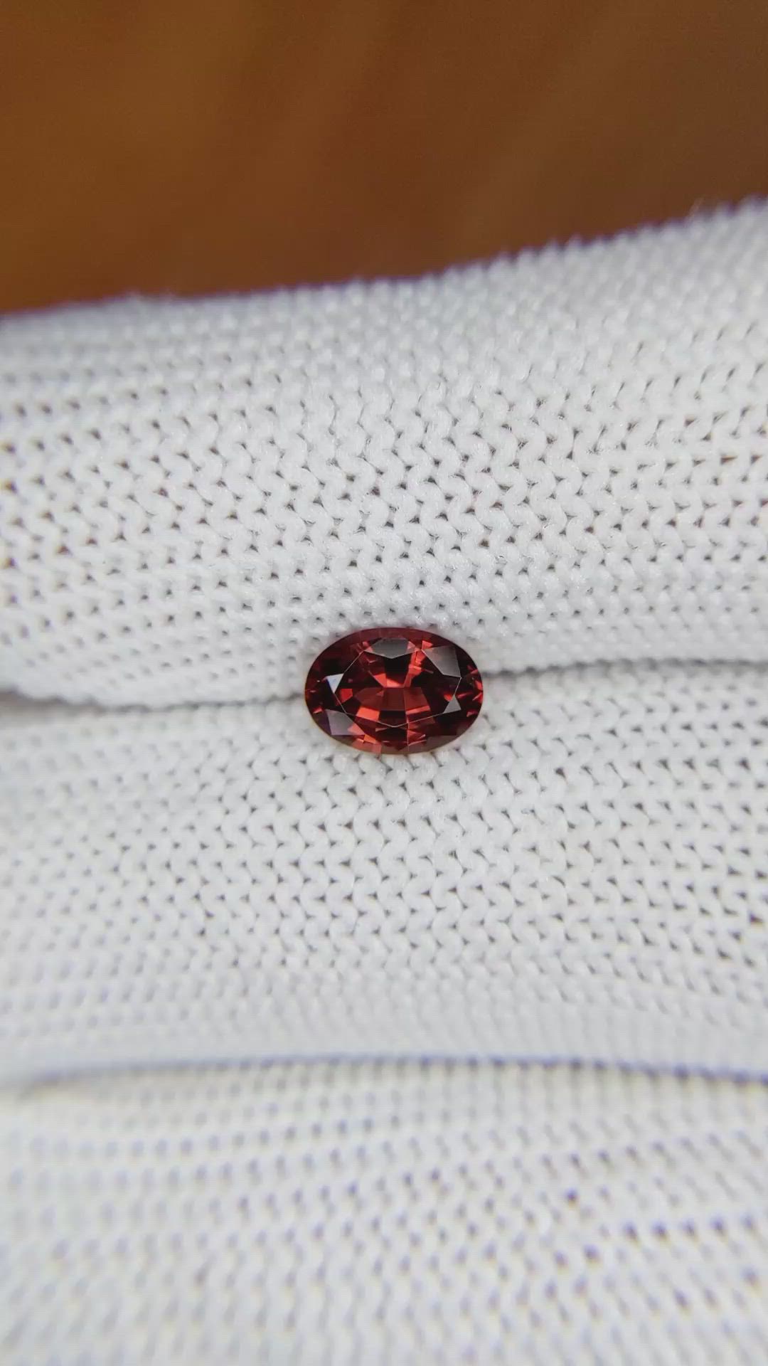0.91 Ct. Garnet from Ceylon (Sri Lanka) Size Video