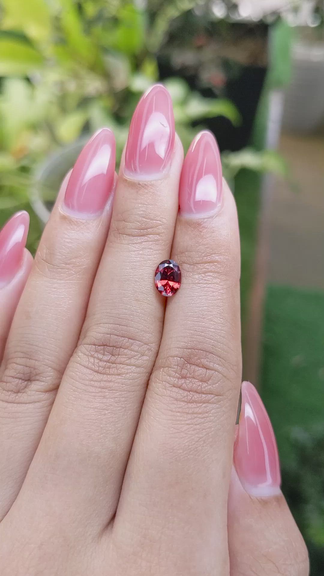 0.91 Ct. Garnet from Ceylon (Sri Lanka) Size Video