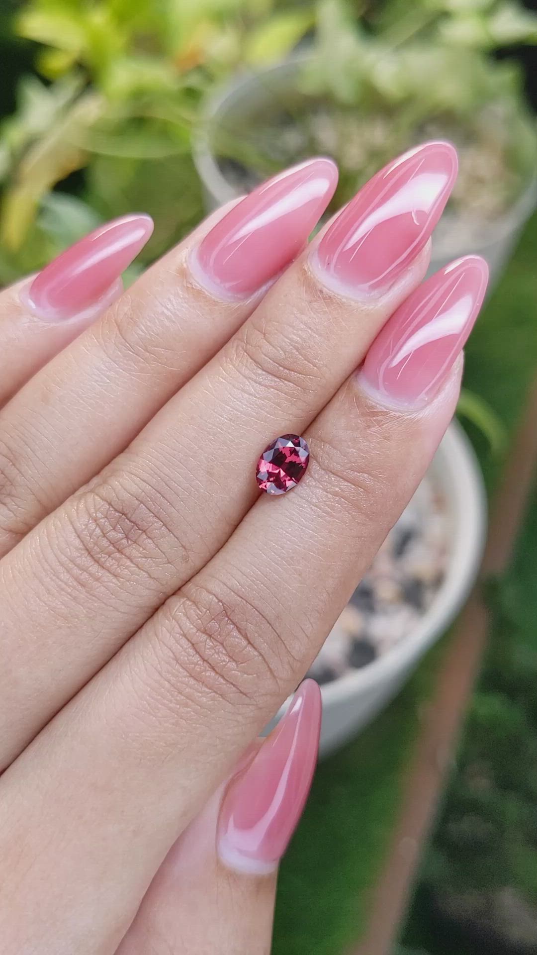 0.90 Ct. Garnet from Ceylon (Sri Lanka) Size Video