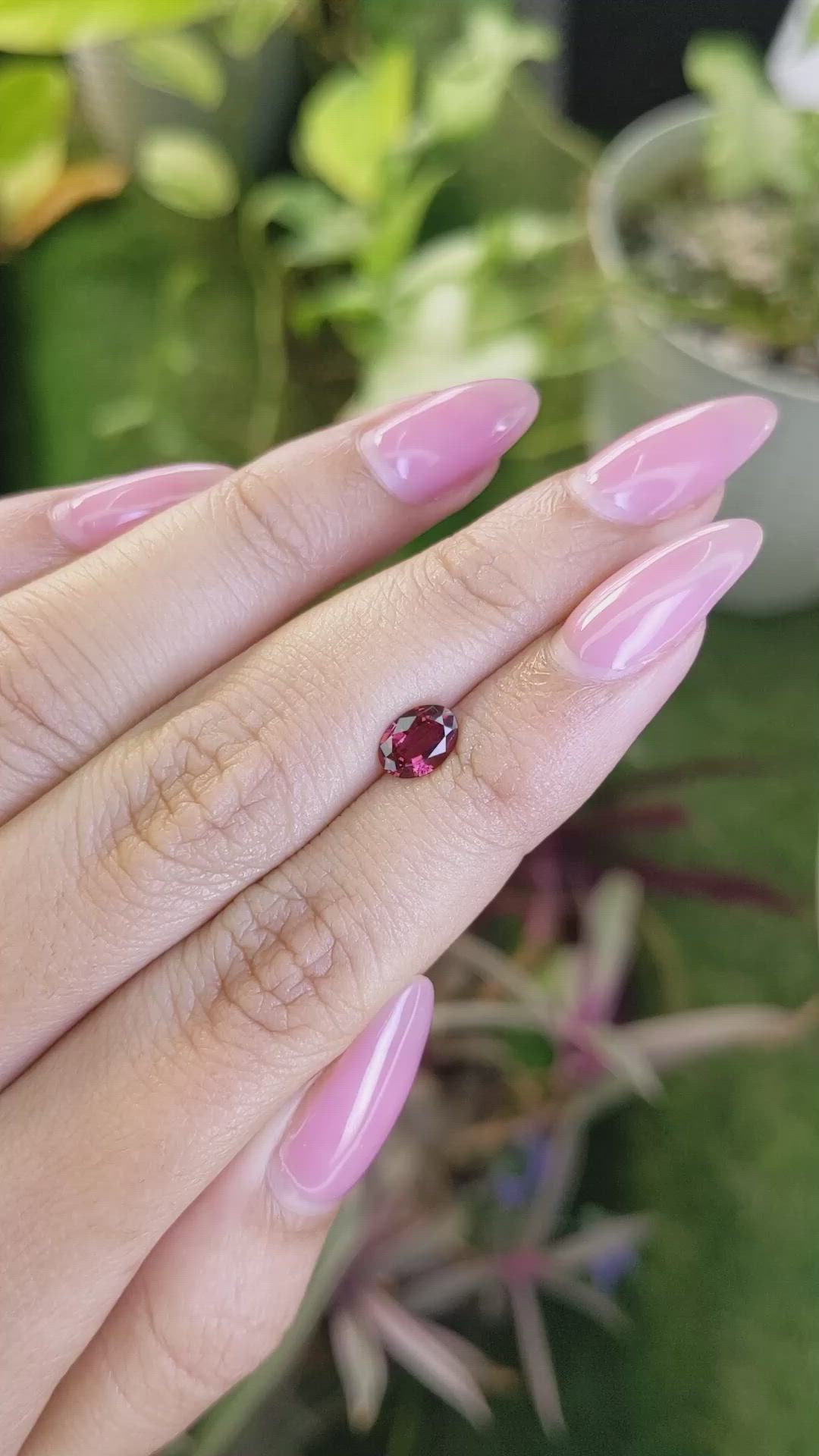 0.78 Ct. Garnet from Ceylon (Sri Lanka) Size Video