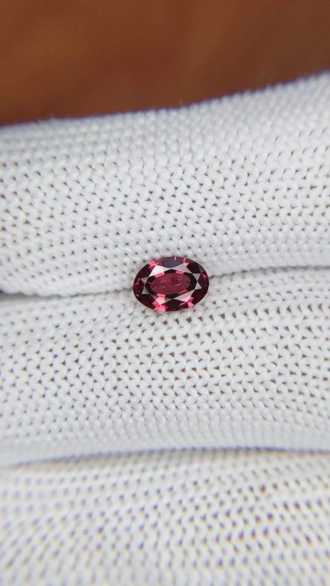 0.78 Ct. Garnet from Ceylon (Sri Lanka) Size Video
