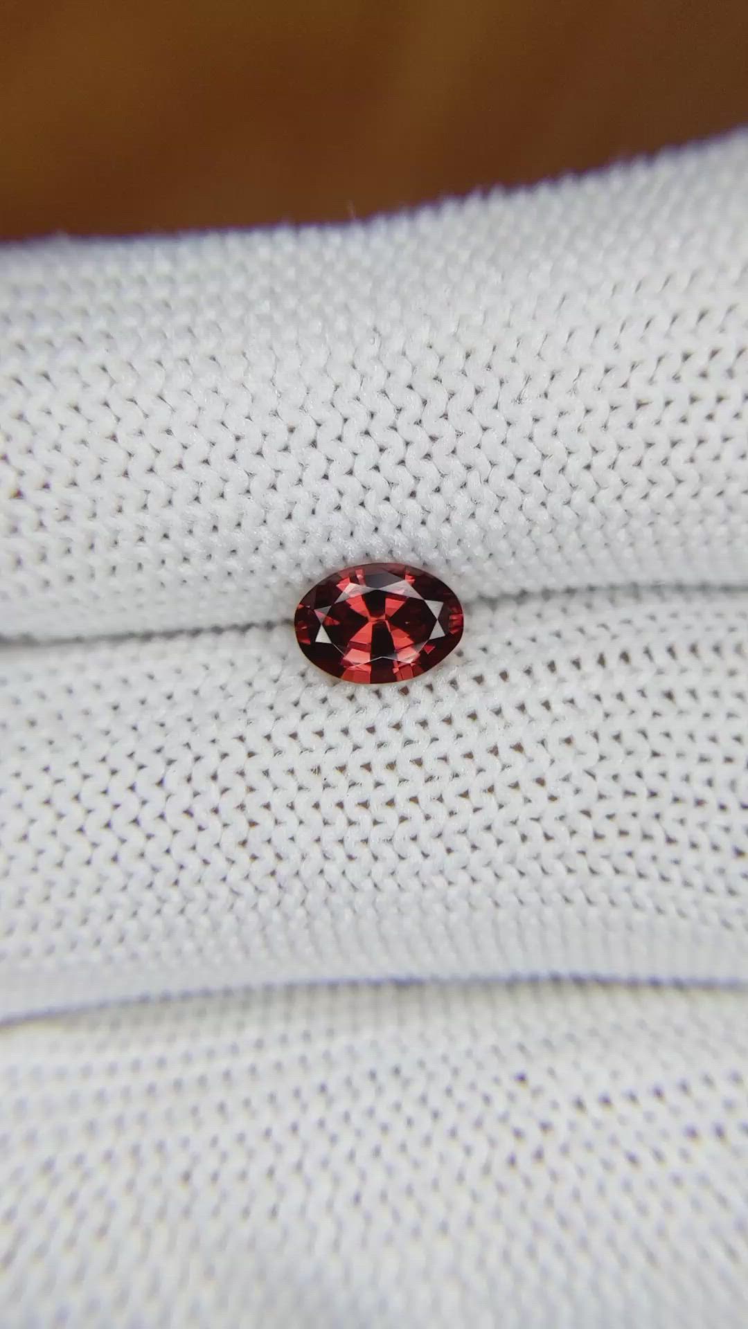 0.76 Ct. Garnet from Ceylon (Sri Lanka) Size Video